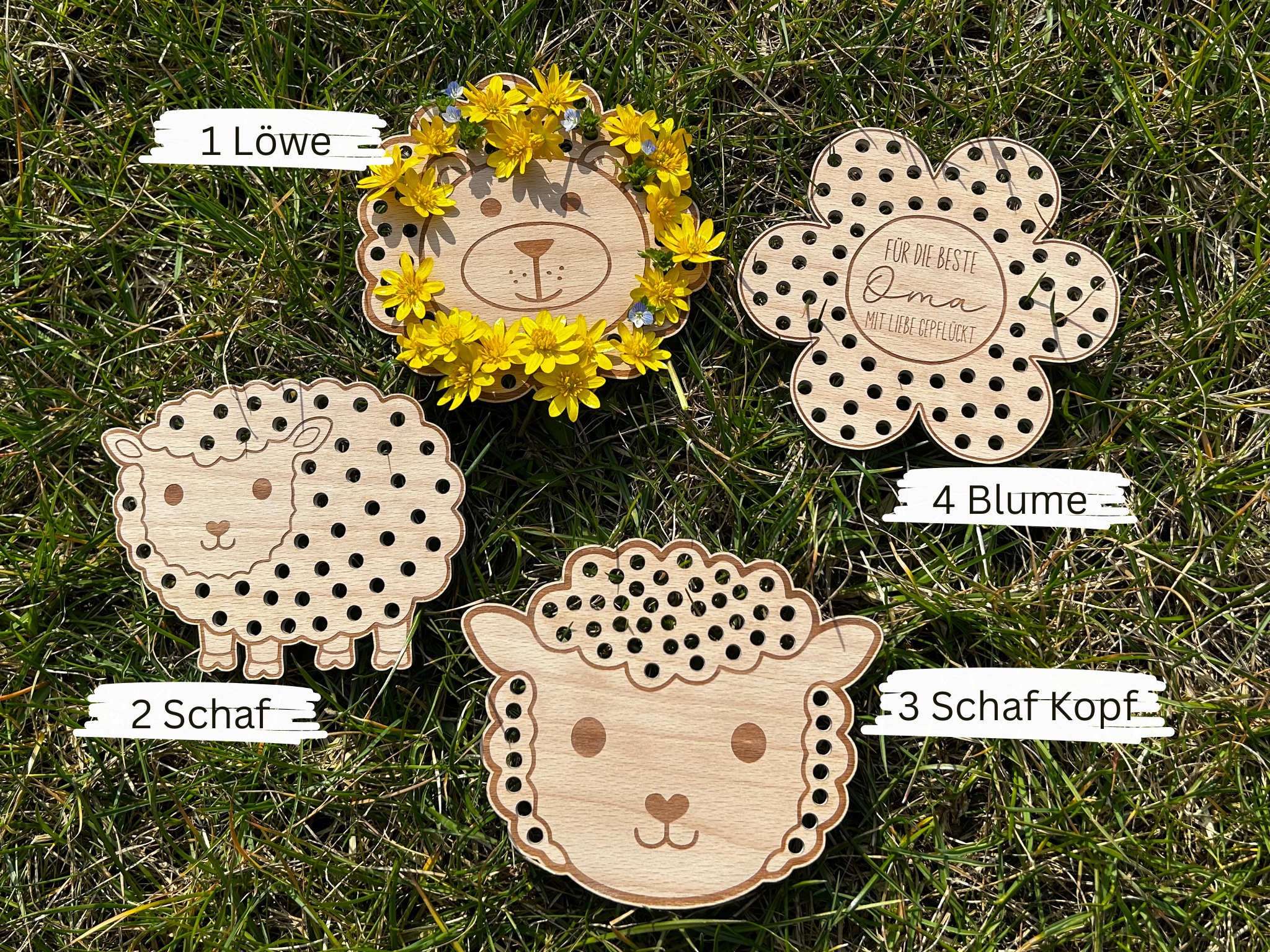 Blumen Steckspiel aus Holz – Montessori Motorikspiel für Kinder – Geschenkidee Naturspielzeug