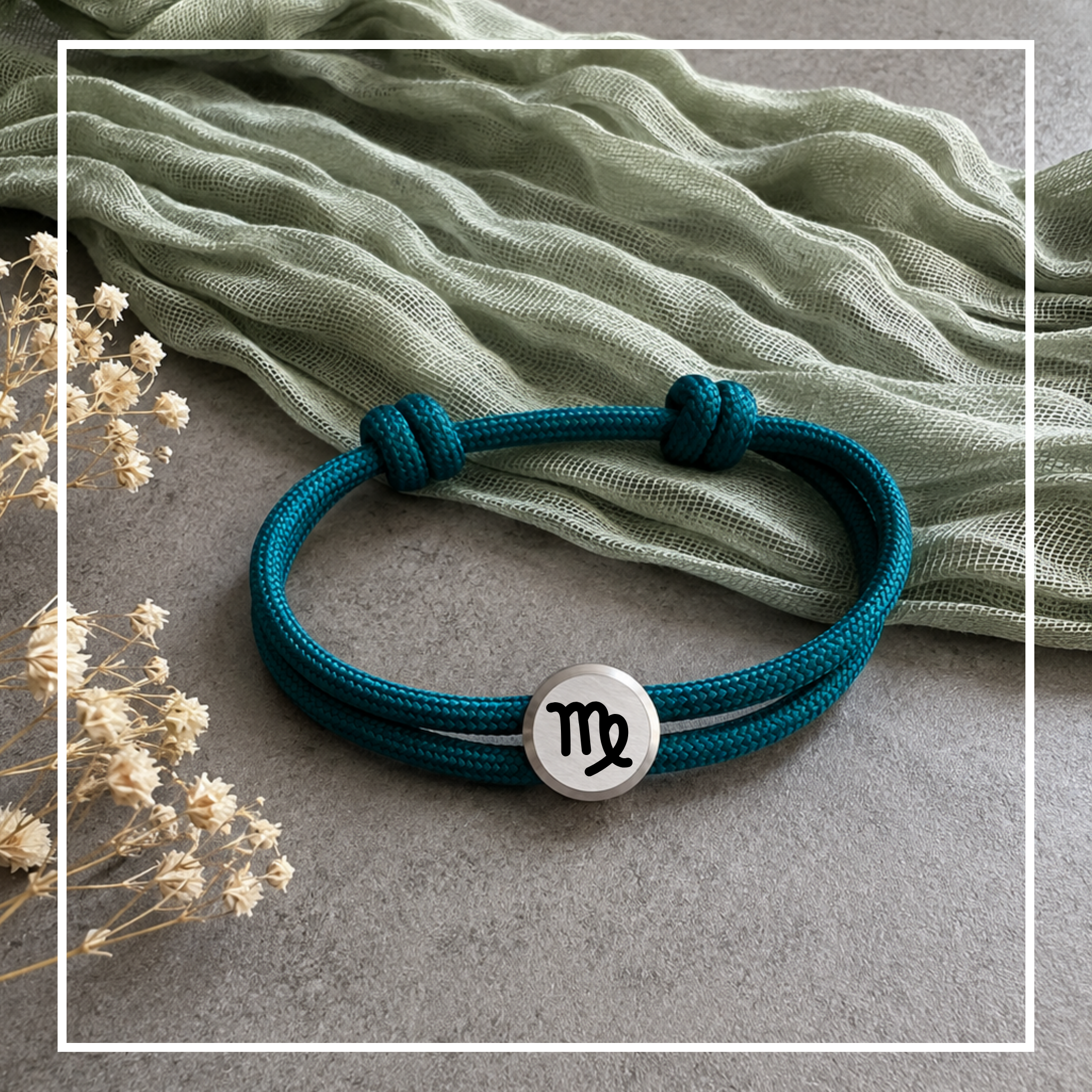 Sternzeichen | Paracord-/Segelseil-Armband mit Metallschieber
