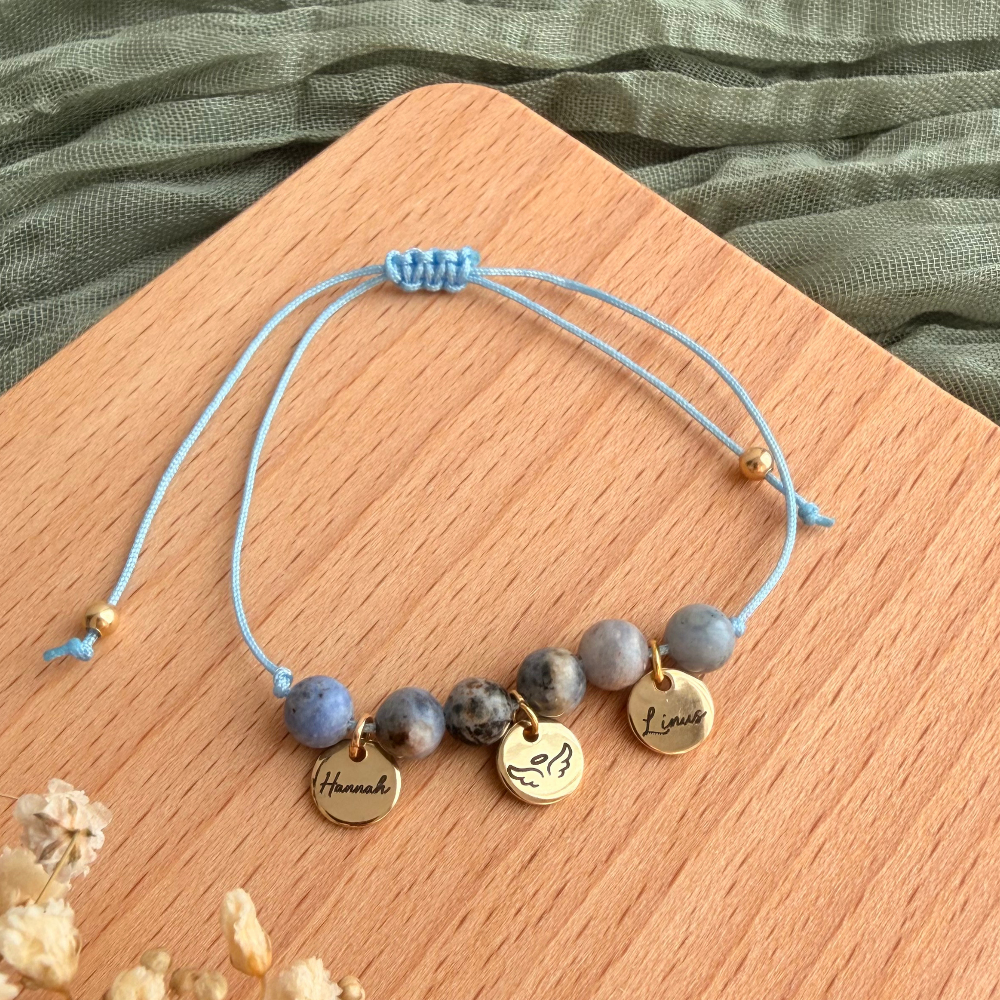 Perlenarmband Naturstein Kindernamen