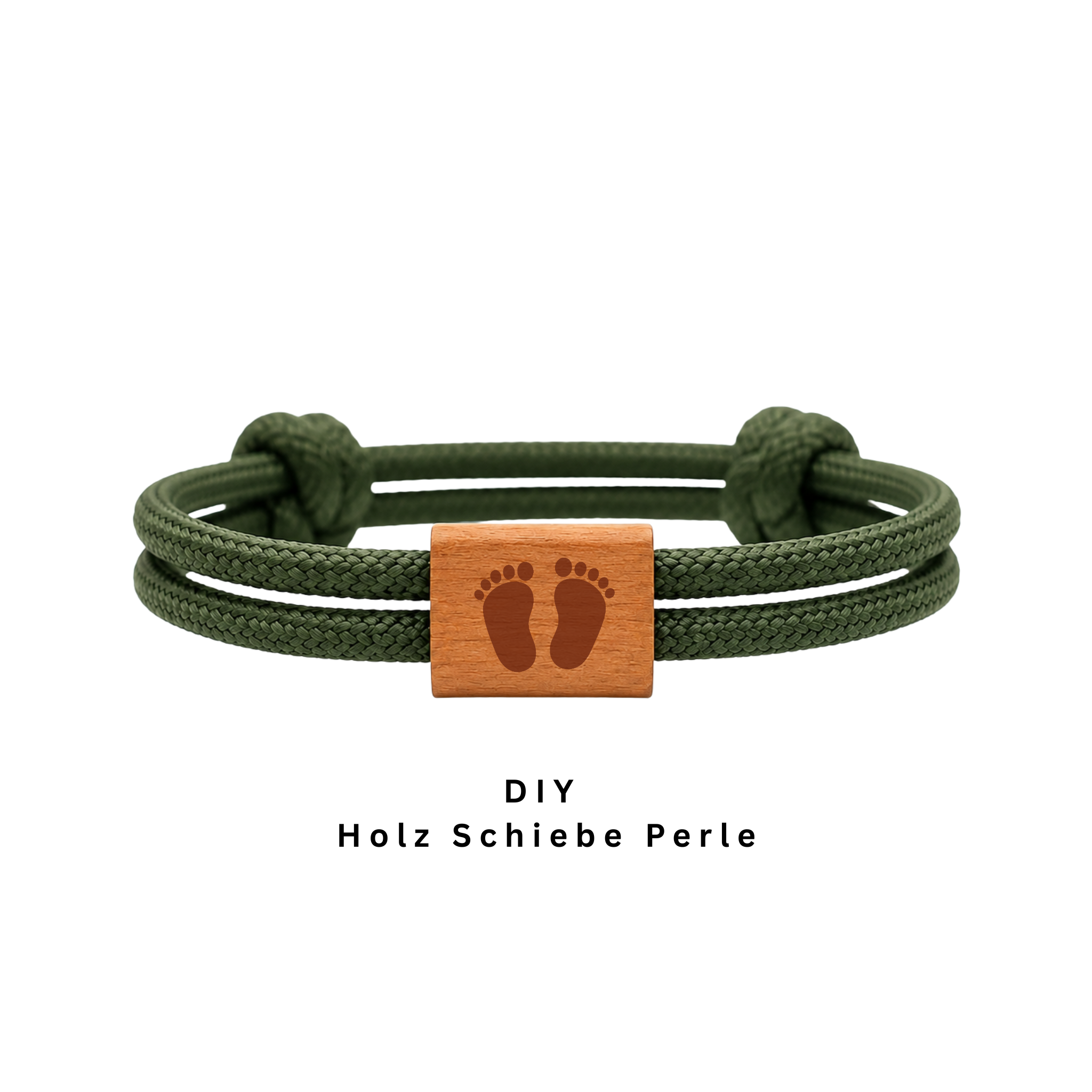 Baby Fuß | DIY Holzschieber aus Kirschholz für Paracord- und Segelseil-Armbänder