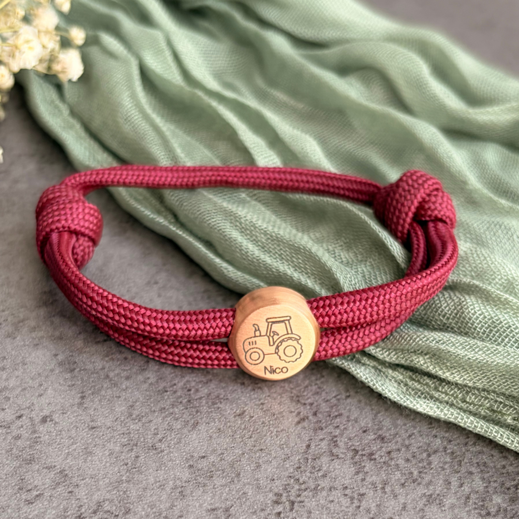 Kinder | Paracord-/Segelseil-Armband mit Metallschieber