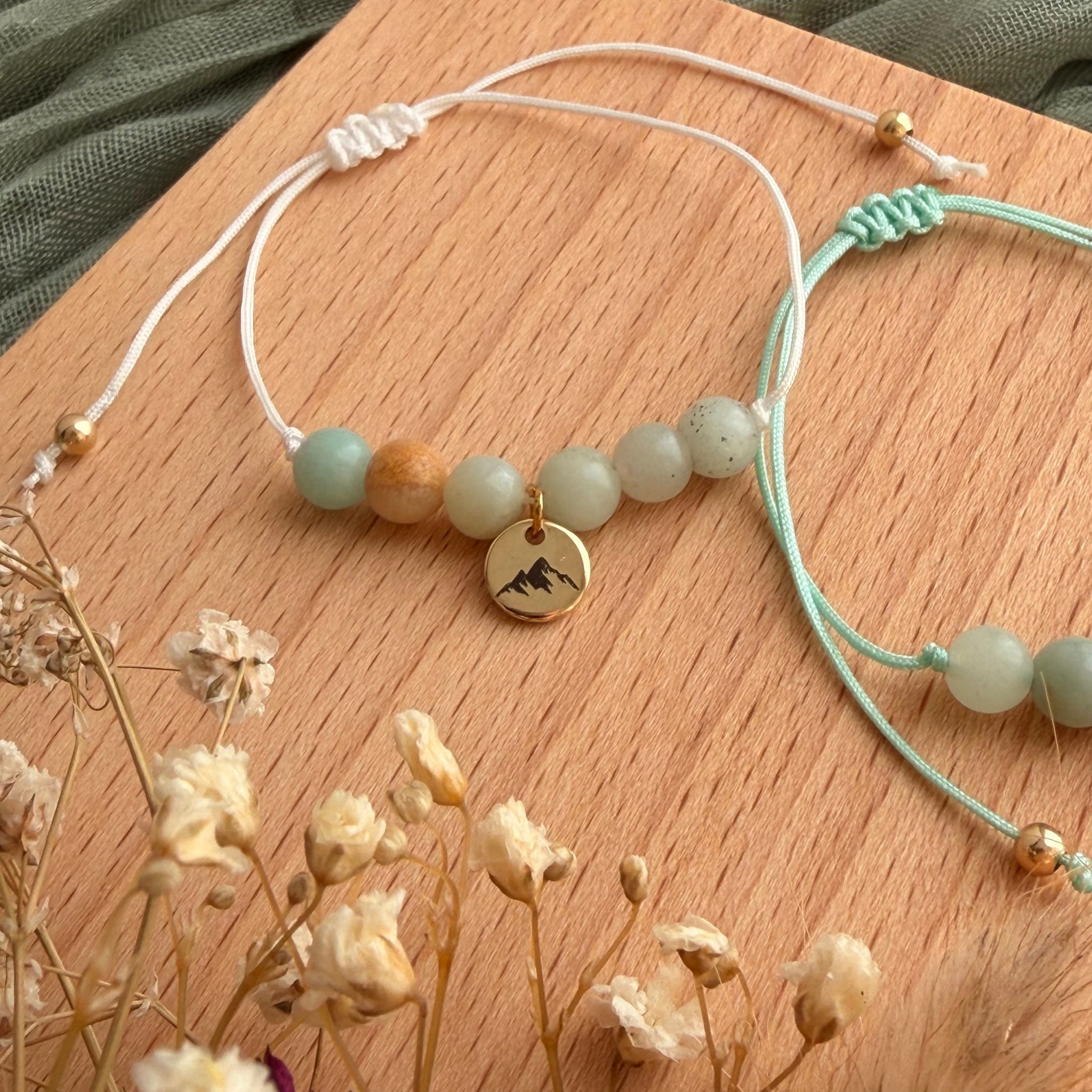 Perlenarmband Naturstein Wunschmotiv mit Gravur