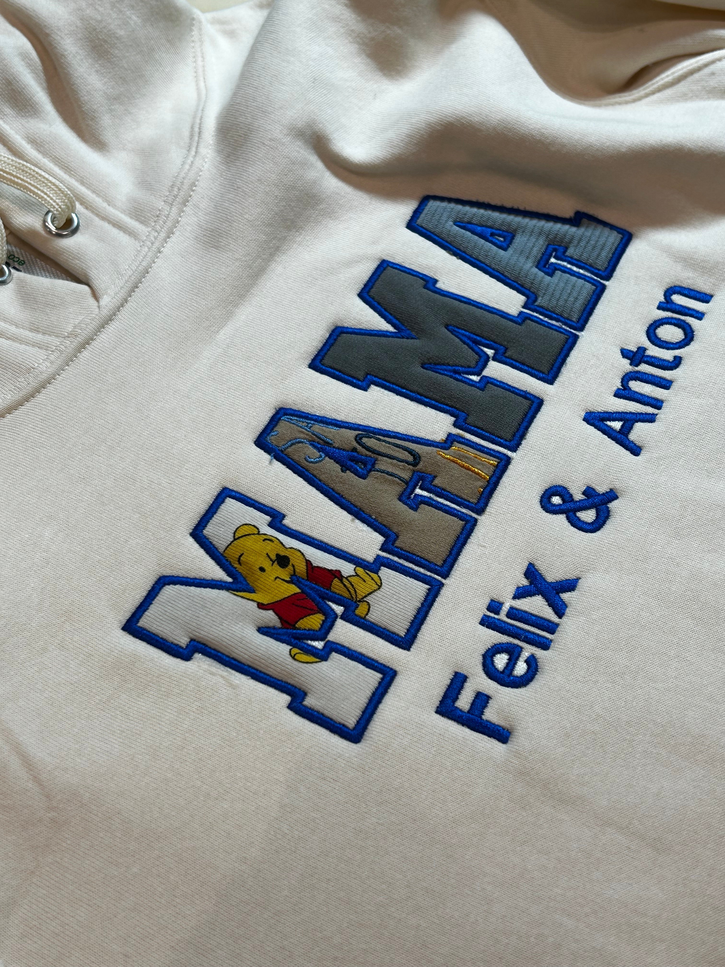 Personalisierte Mama- und Papa-Pullover bestickt mit Babykleidung