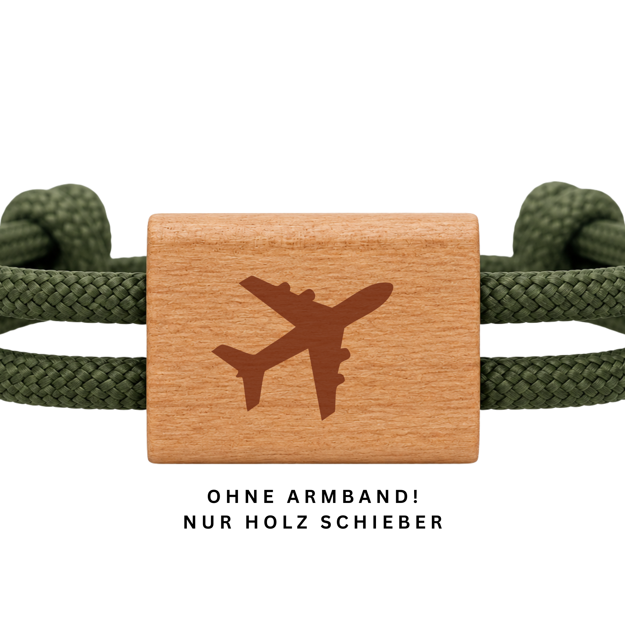 Flugzeug | DIY Holzschieber aus Kirschholz für Paracord- und Segelseil-Armbänder