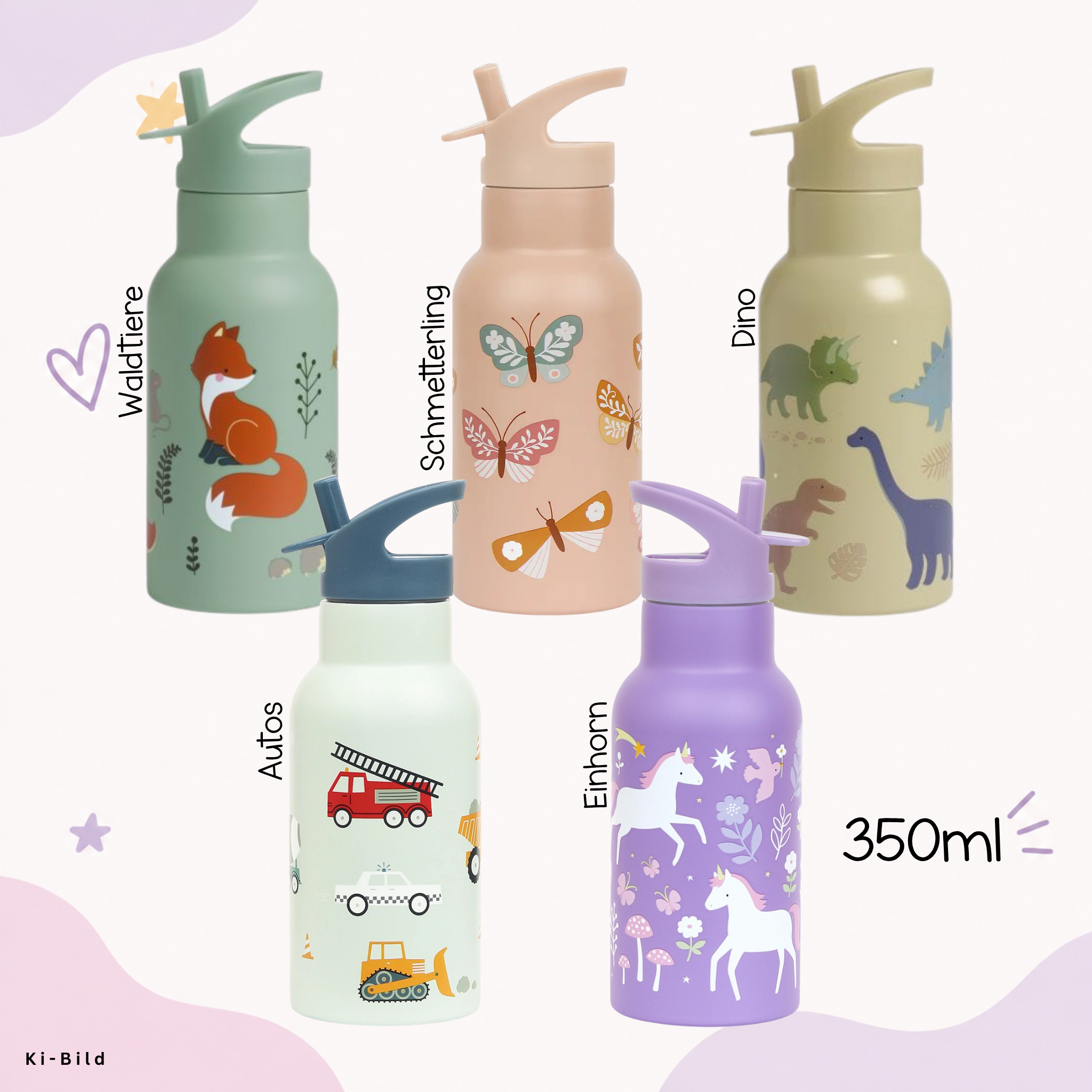 Personalisierte Edelstahl-Trinkflasche mit Name - Detailansicht 2