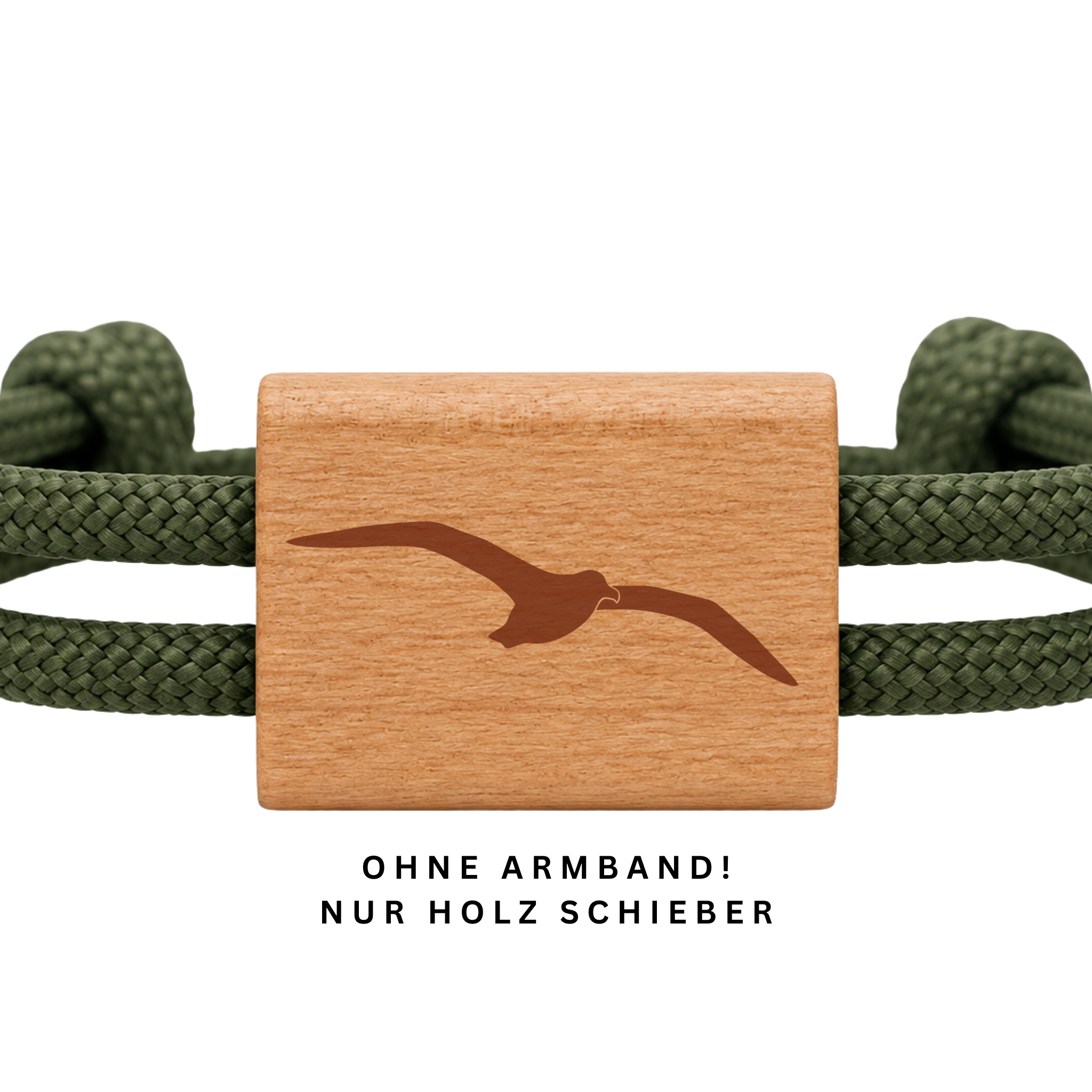 Möwe | DIY Holzschieber aus Kirschholz für Paracord- und Segelseil-Armbänder