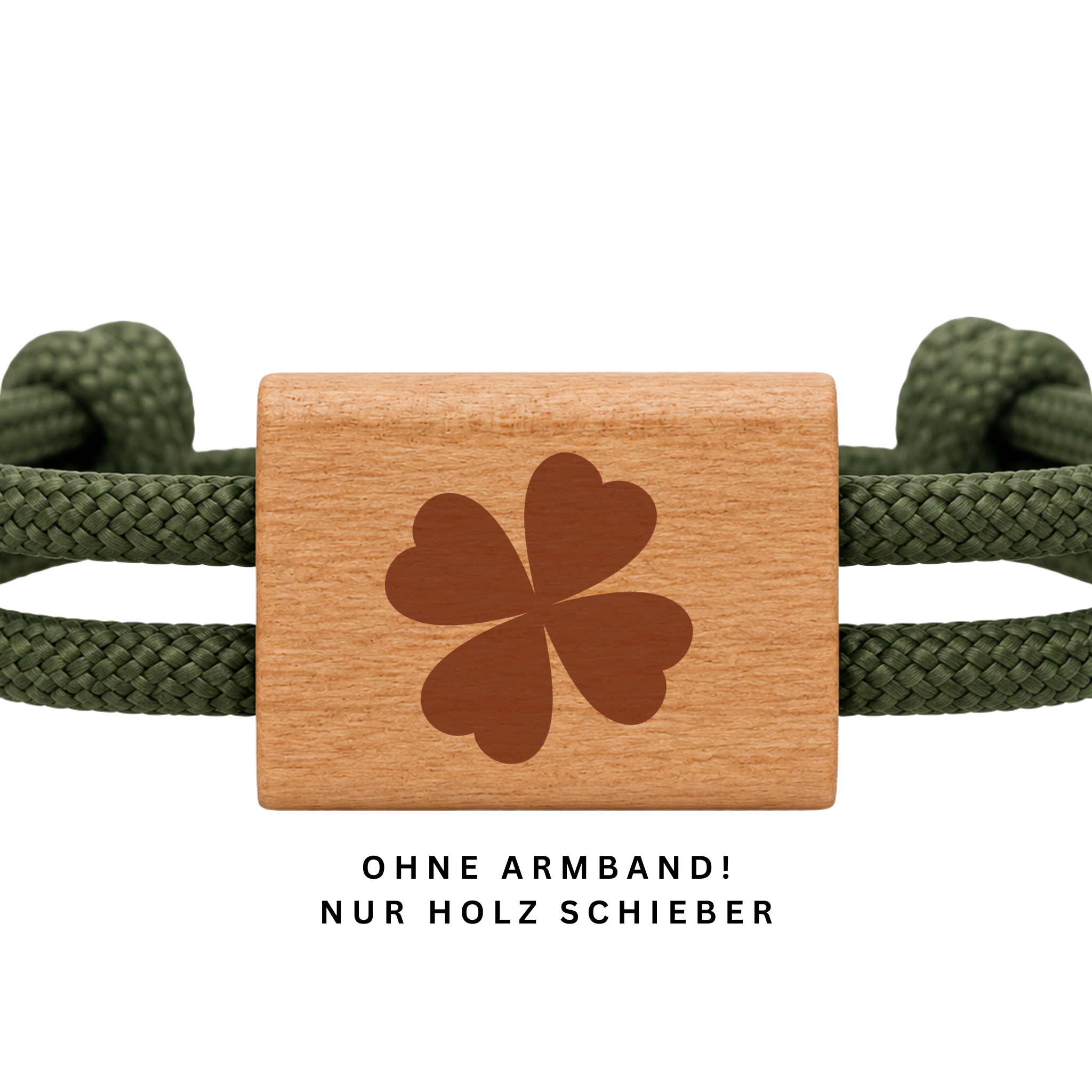 Klee | DIY Holzschieber aus Kirschholz für Paracord- und Segelseil-Armbänder
