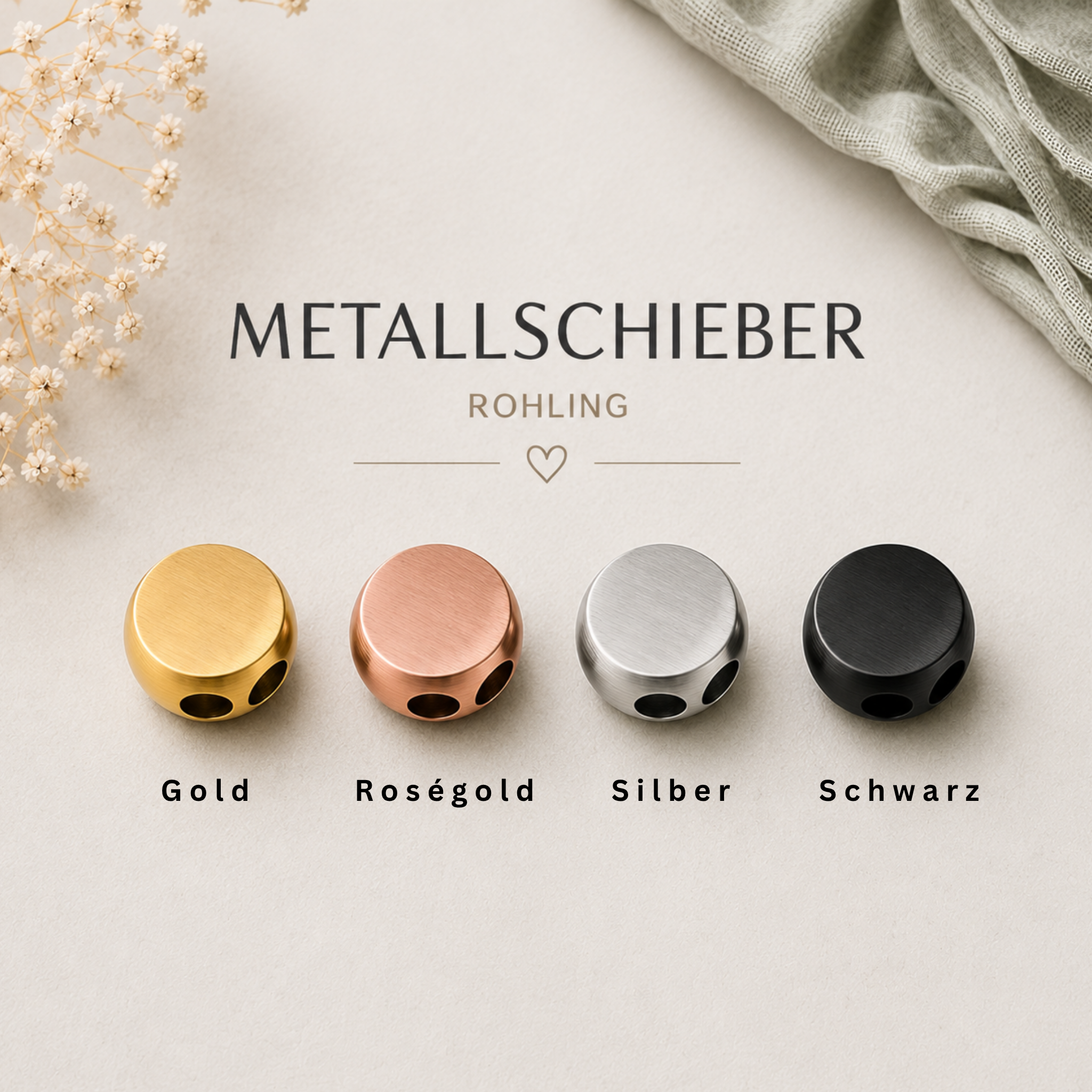 Herz | Paracord-/Segelseil-Armband mit Metallschieber