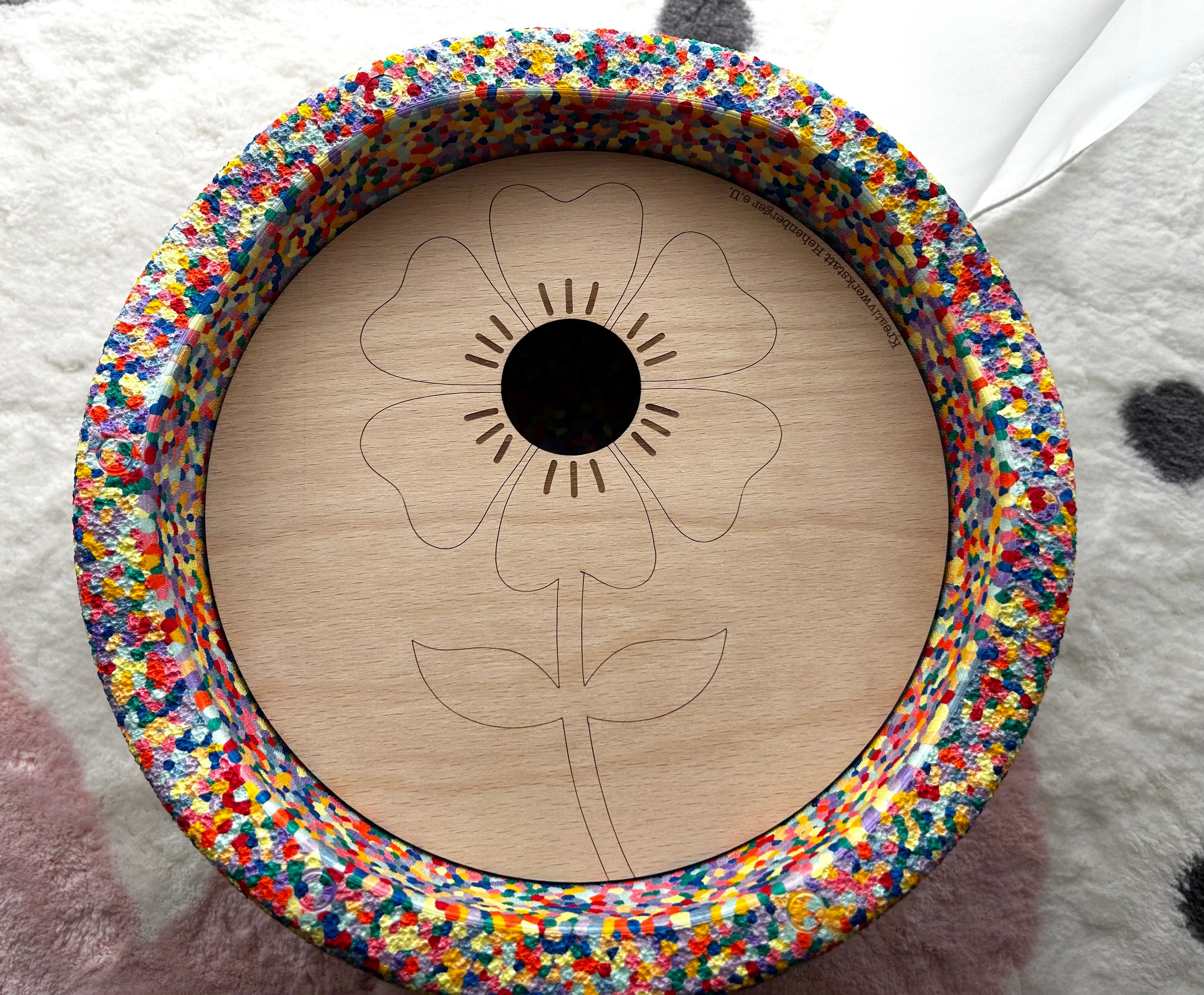 Blume | Aktivitätsplatte kompatibel mit Stapelstein® – Montessori inspiriertes Spielzeug aus Holz – Motorikspiel & Rollenspiel Zubehör – Kinder Lernspielzeug