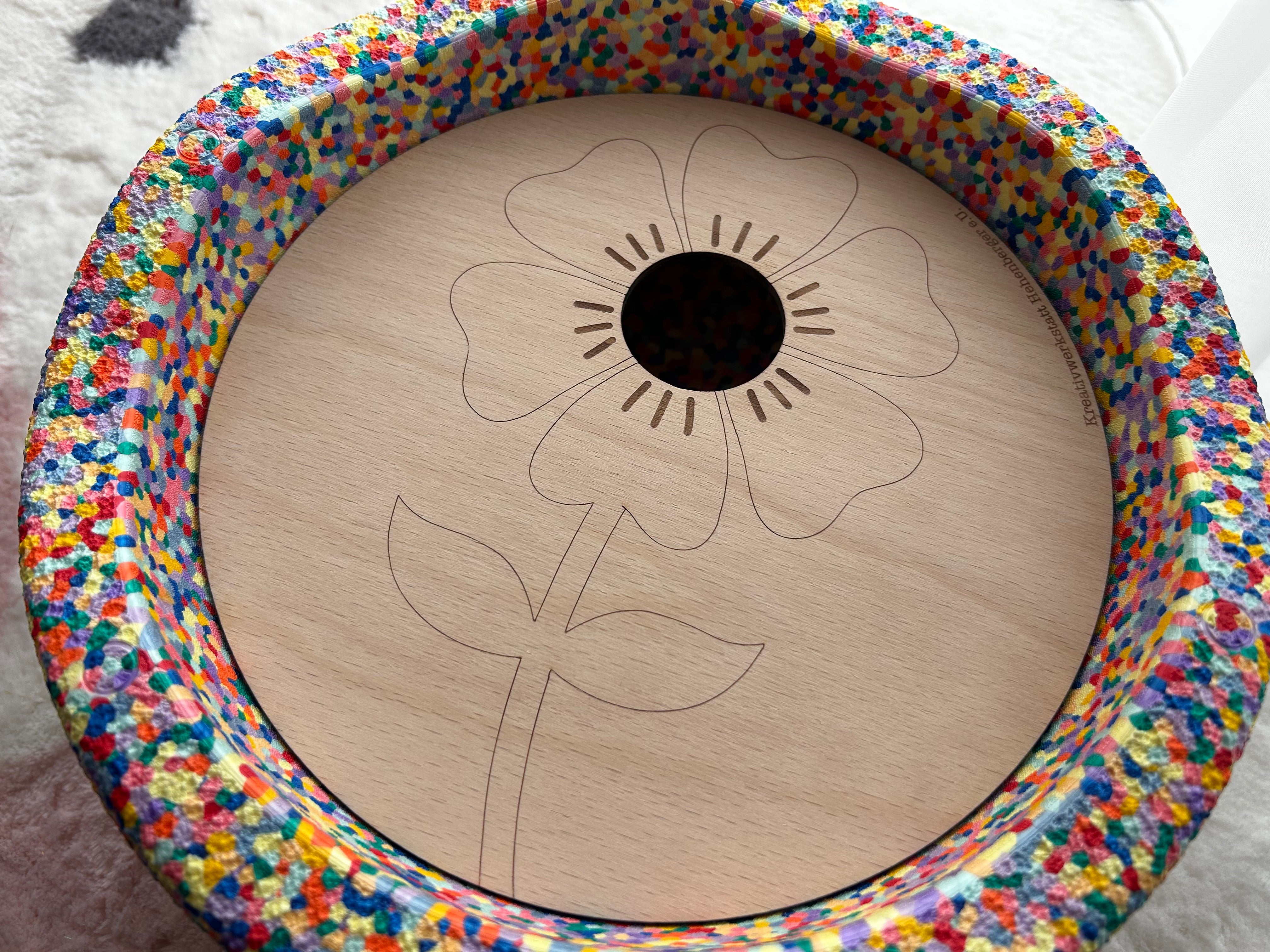Blume | Aktivitätsplatte kompatibel mit Stapelstein® – Montessori inspiriertes Spielzeug aus Holz – Motorikspiel & Rollenspiel Zubehör – Kinder Lernspielzeug