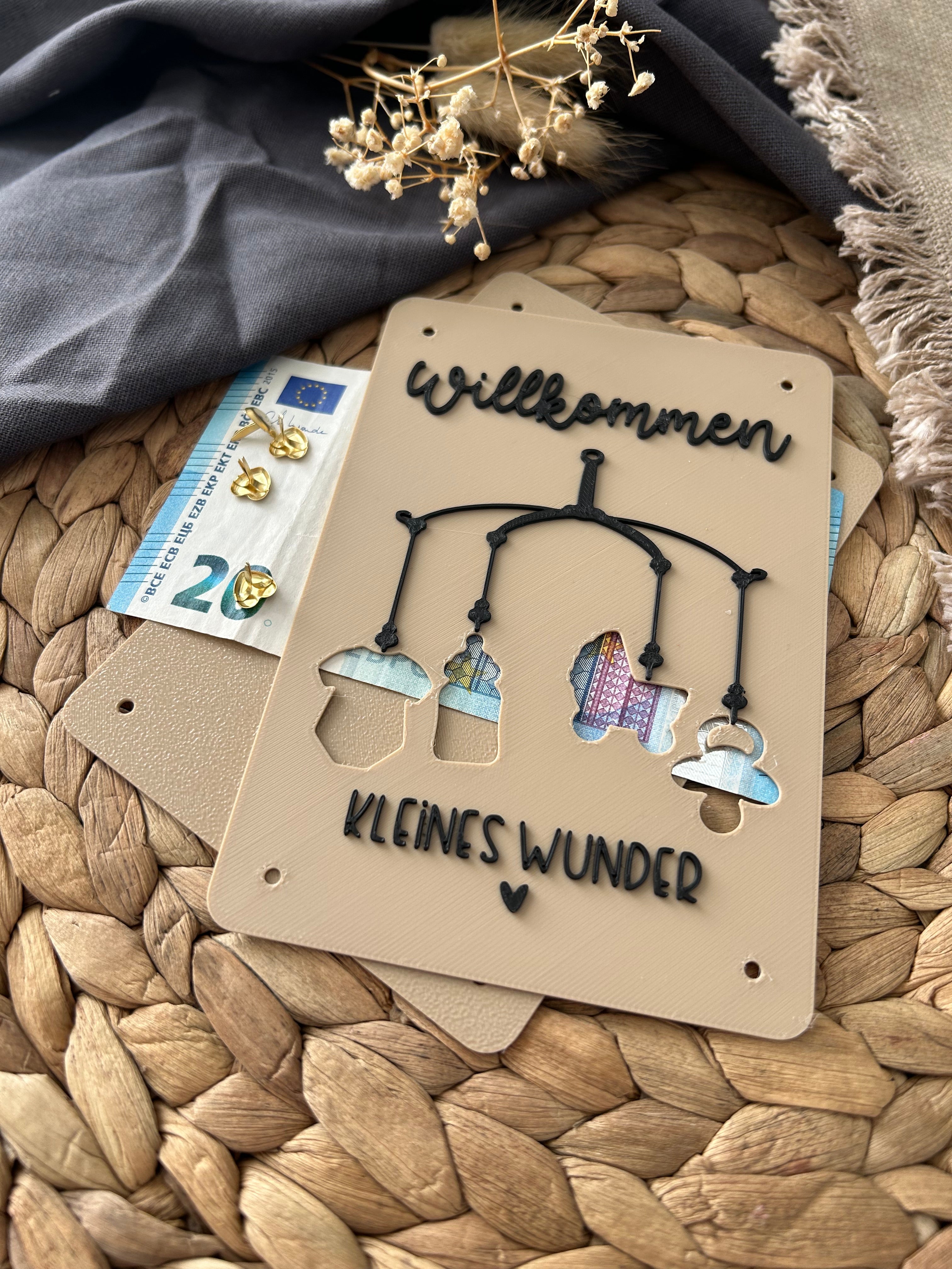 Geldgeschenk zur Geburt - Geldgeschenkkarte Baby - Kreative Geschenkidee für frischgebackene Eltern Baby Mobile