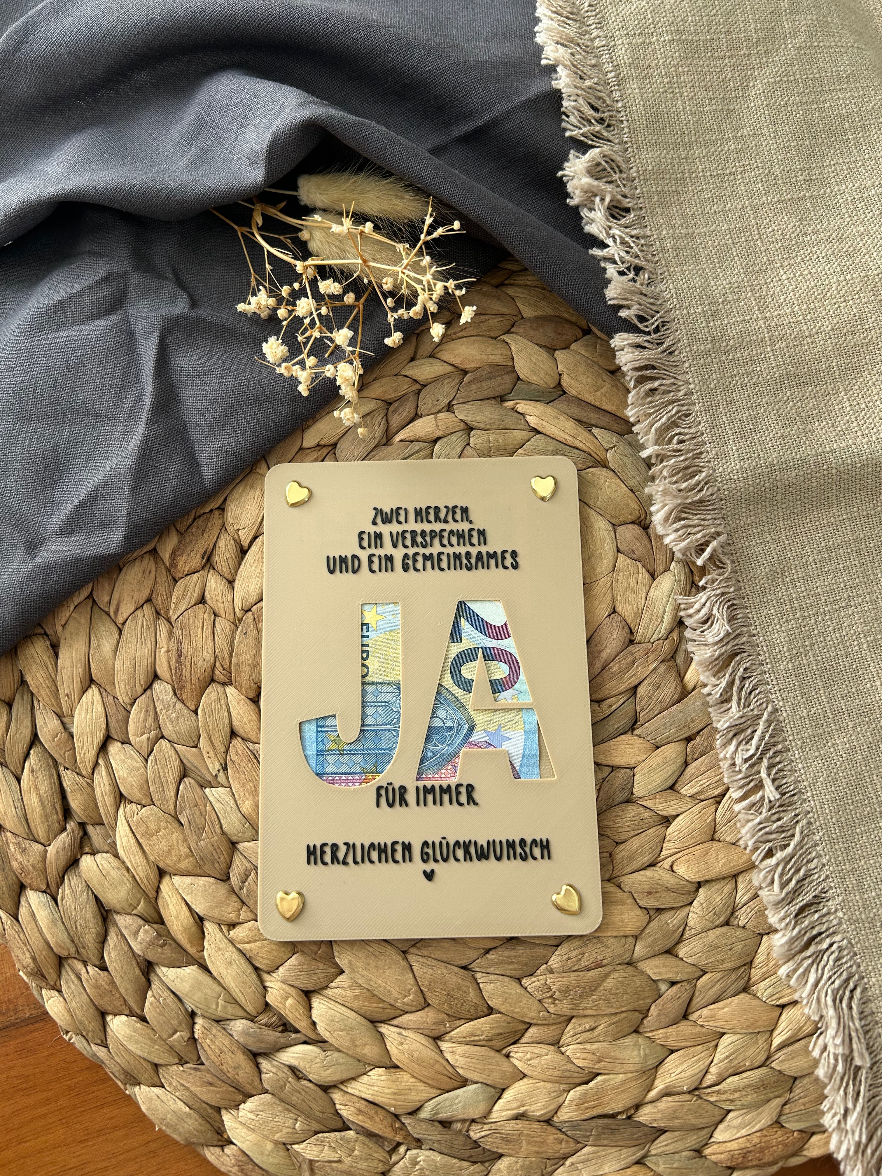 Geldgeschenk Hochzeit - Geldgeschenkkarte für das Brautpaar - Kreative Geschenkidee zur Hochzeit JA