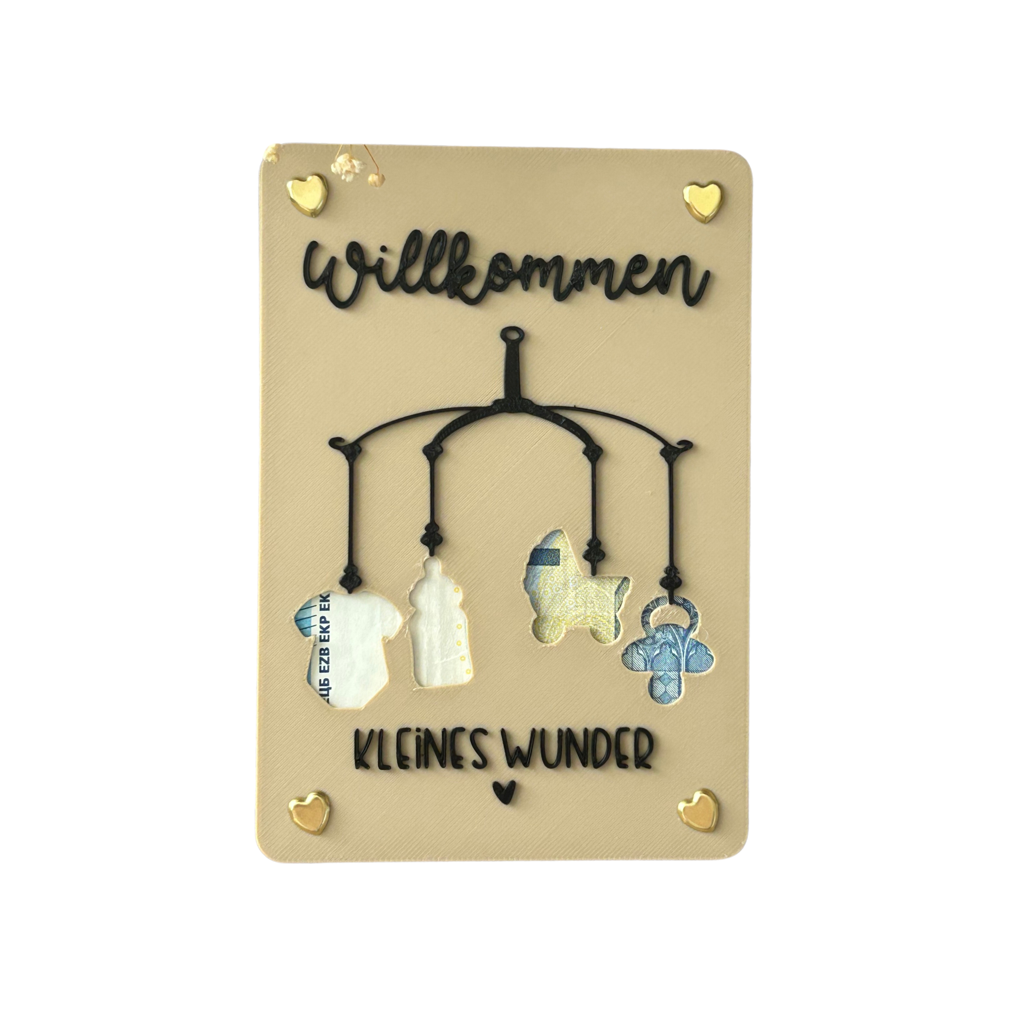 Geldgeschenk zur Geburt - Geldgeschenkkarte Baby - Kreative Geschenkidee für frischgebackene Eltern Baby Mobile