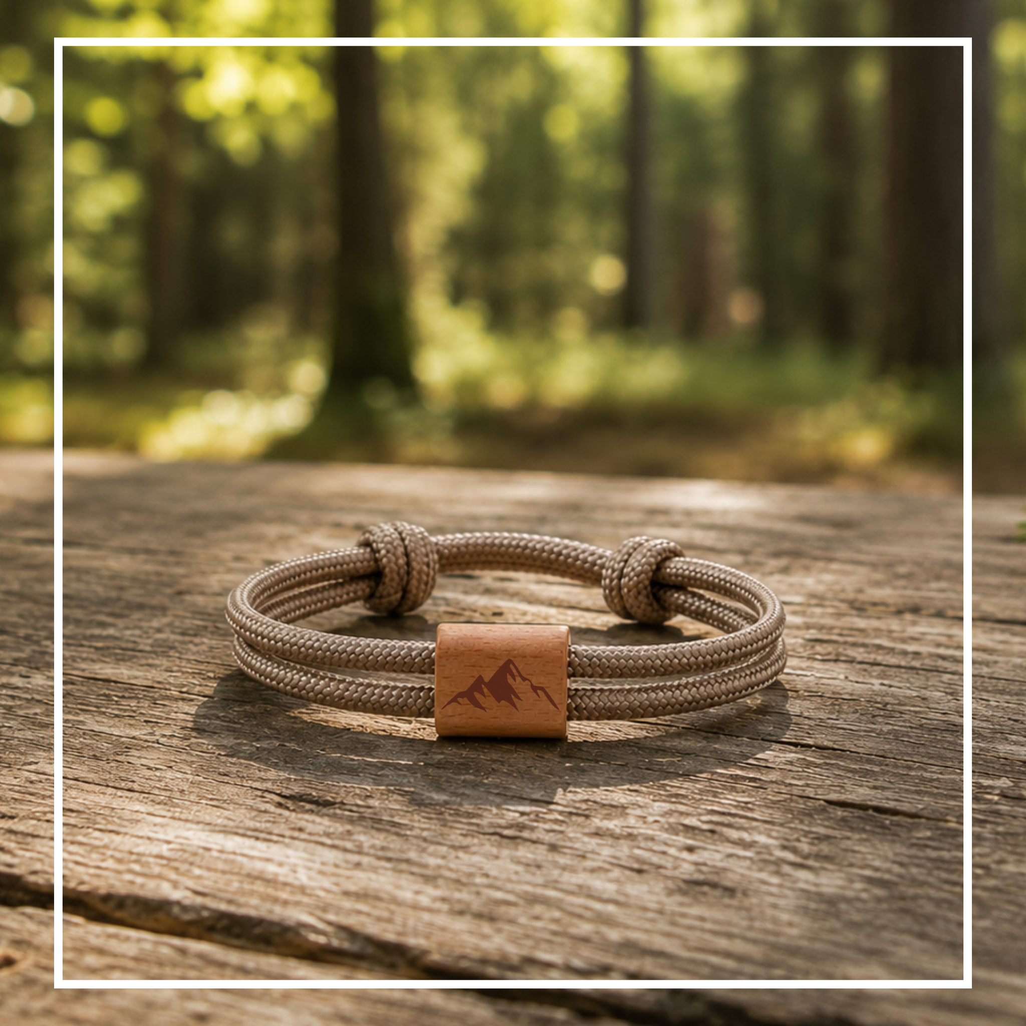 Berg | Paracord-/Segelseil-Armband aus Kirschholz