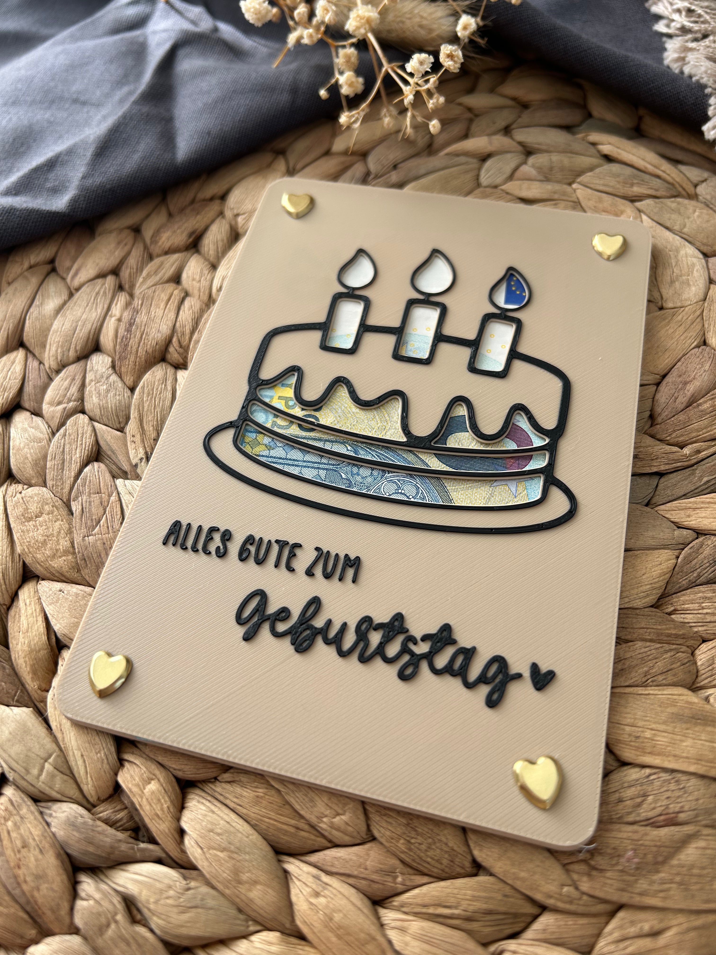 Geldgeschenk Geburtstag - Geldgeschenkkarte zum Geburtstag - Kreative Geschenkidee für Frauen, Männer & Kinder Kuchen