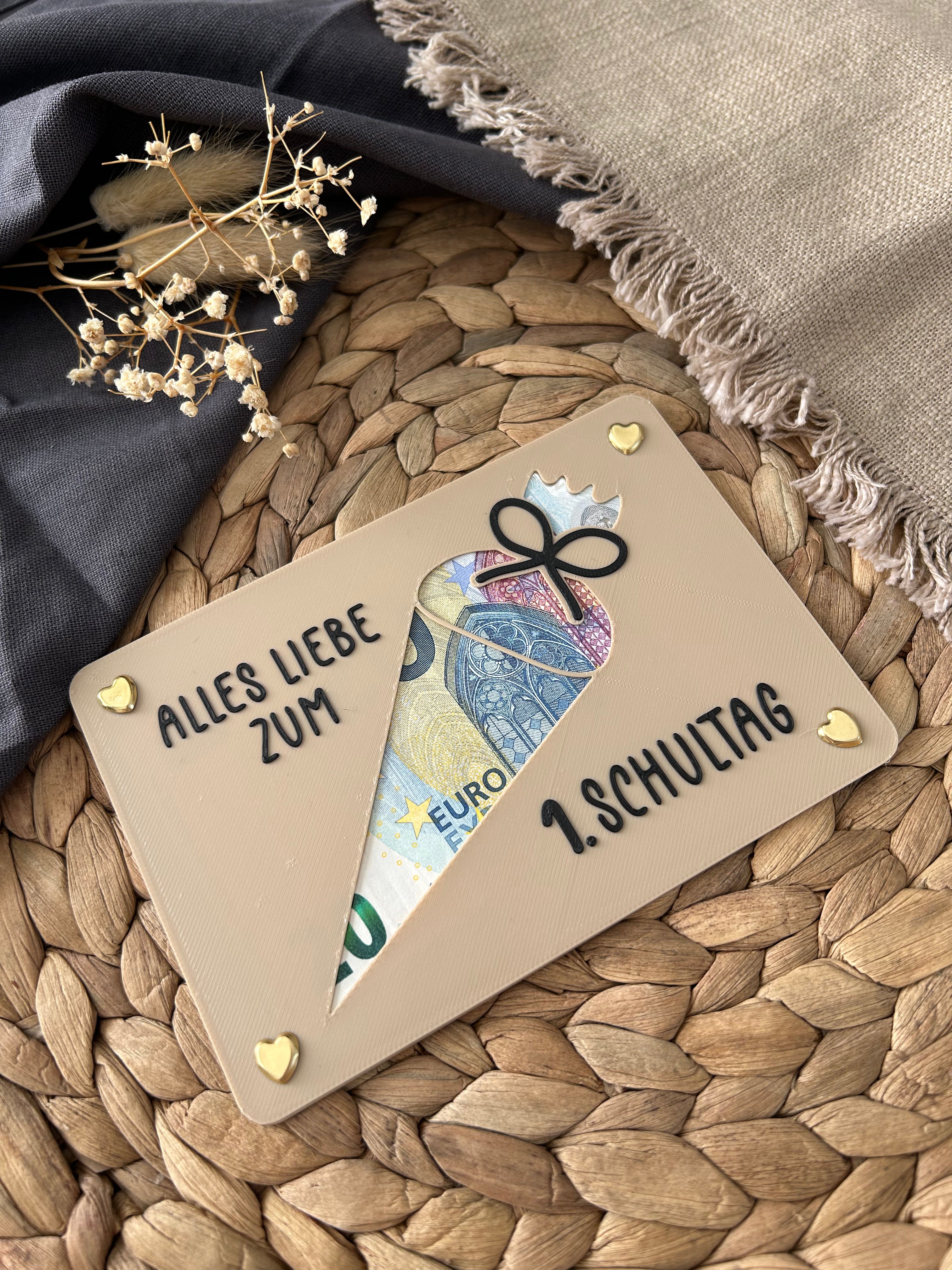 Geldgeschenk Einschulung - Geldgeschenkkarte zum ersten Schultag - Kreative Geschenkidee für Schulanfänger