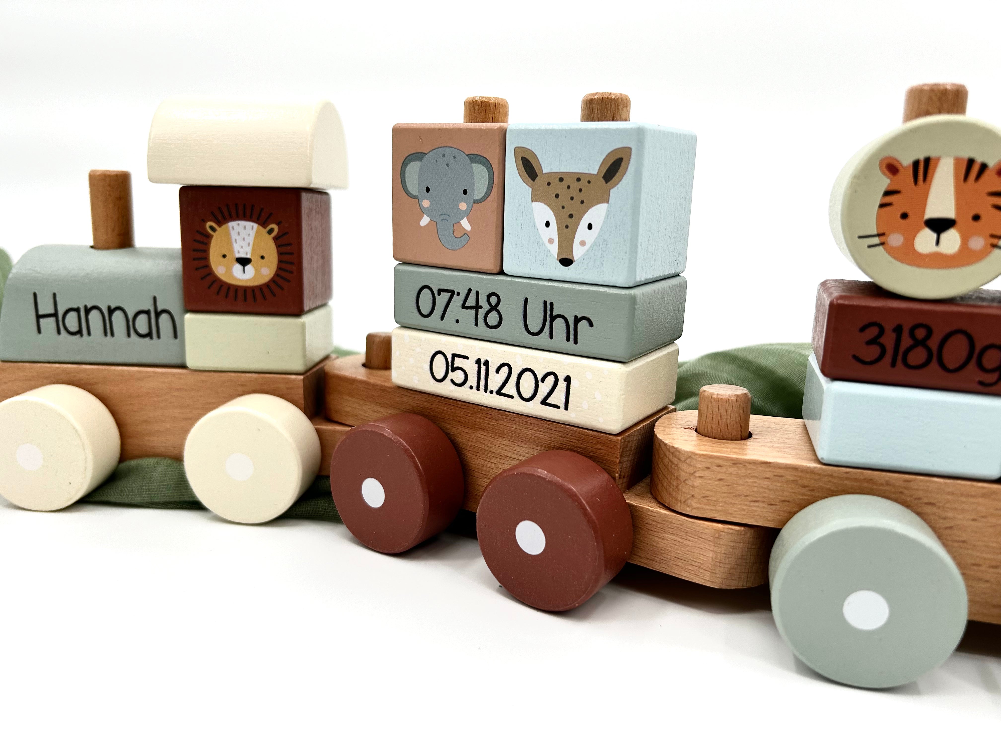 Geburtszug Zoo Mint |Â Baby/Kinder Holzzug