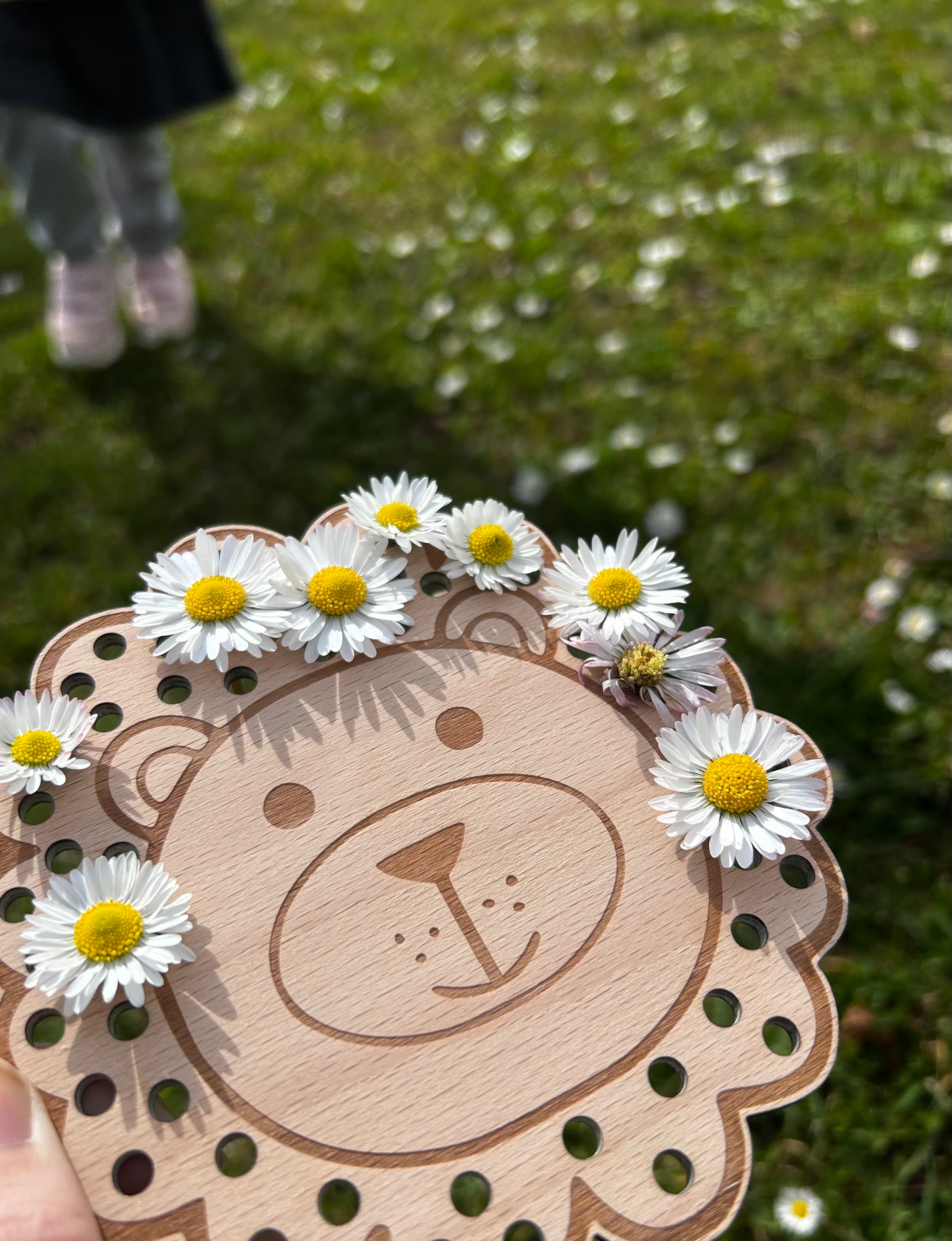 Blumen Steckspiel aus Holz – Montessori Motorikspiel für Kinder – Geschenkidee Naturspielzeug
