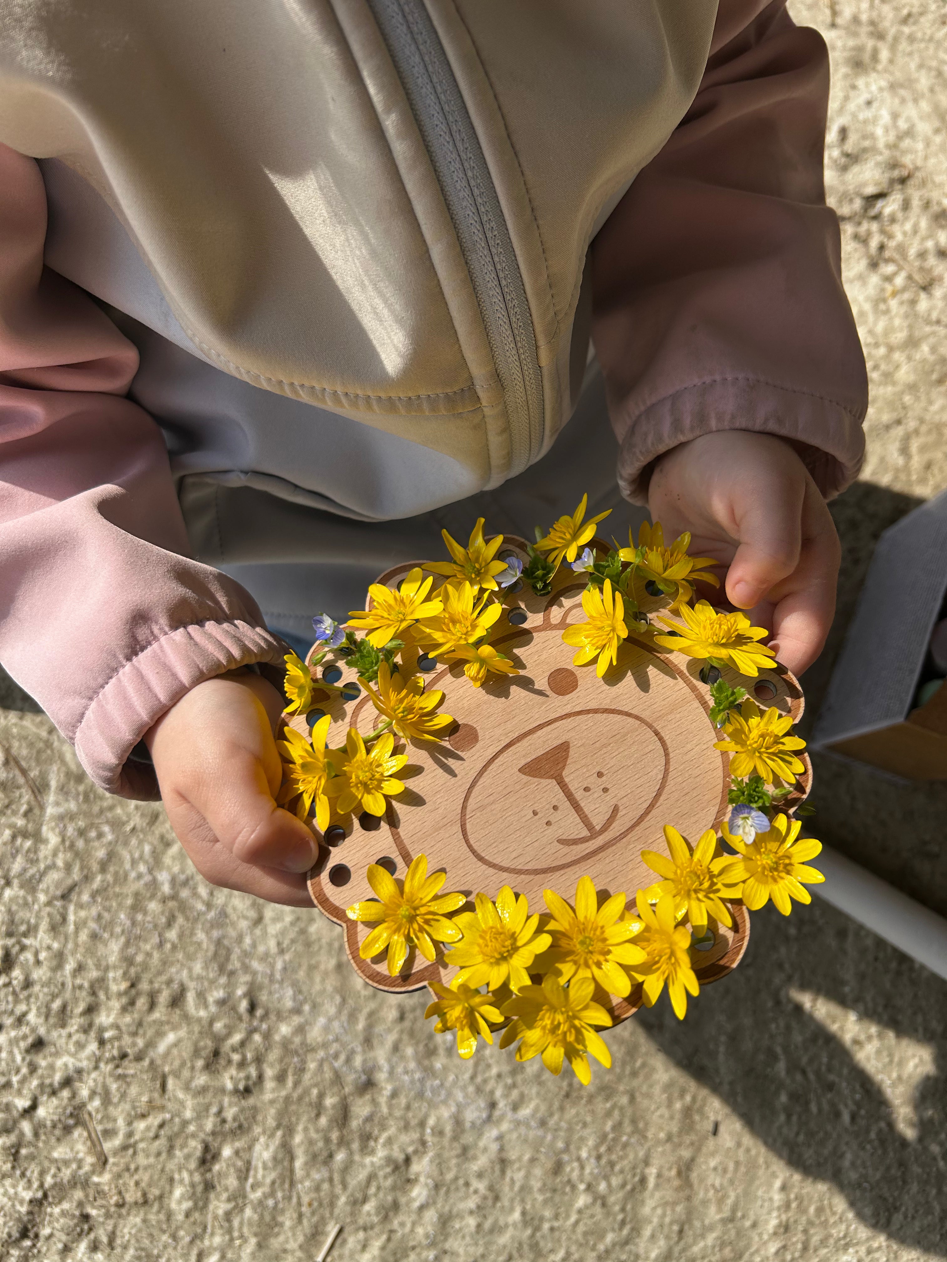 Blumen Steckspiel aus Holz – Montessori Motorikspiel für Kinder – Geschenkidee Naturspielzeug