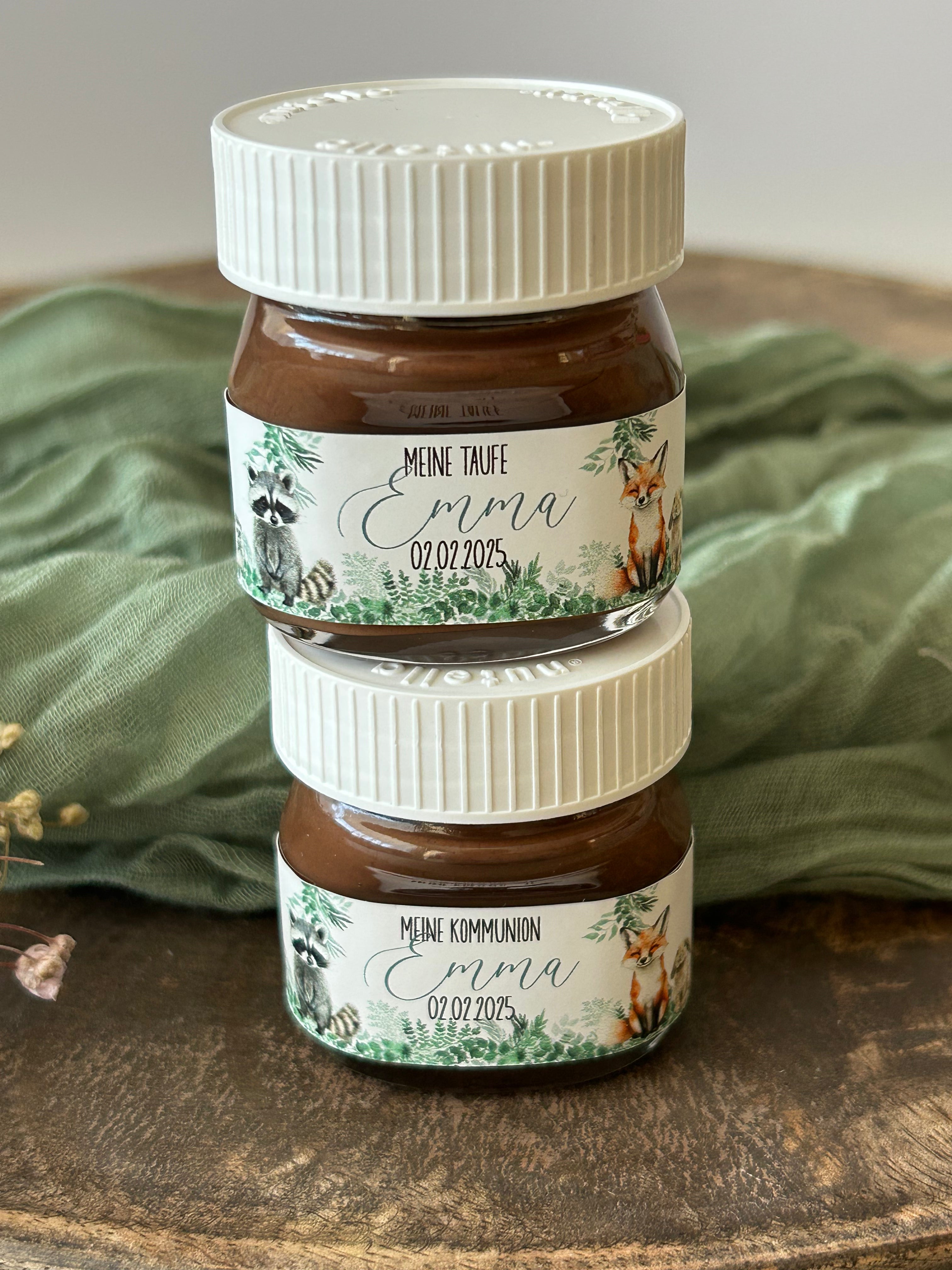 Mini Nutella Aufkleber | Waldtiere