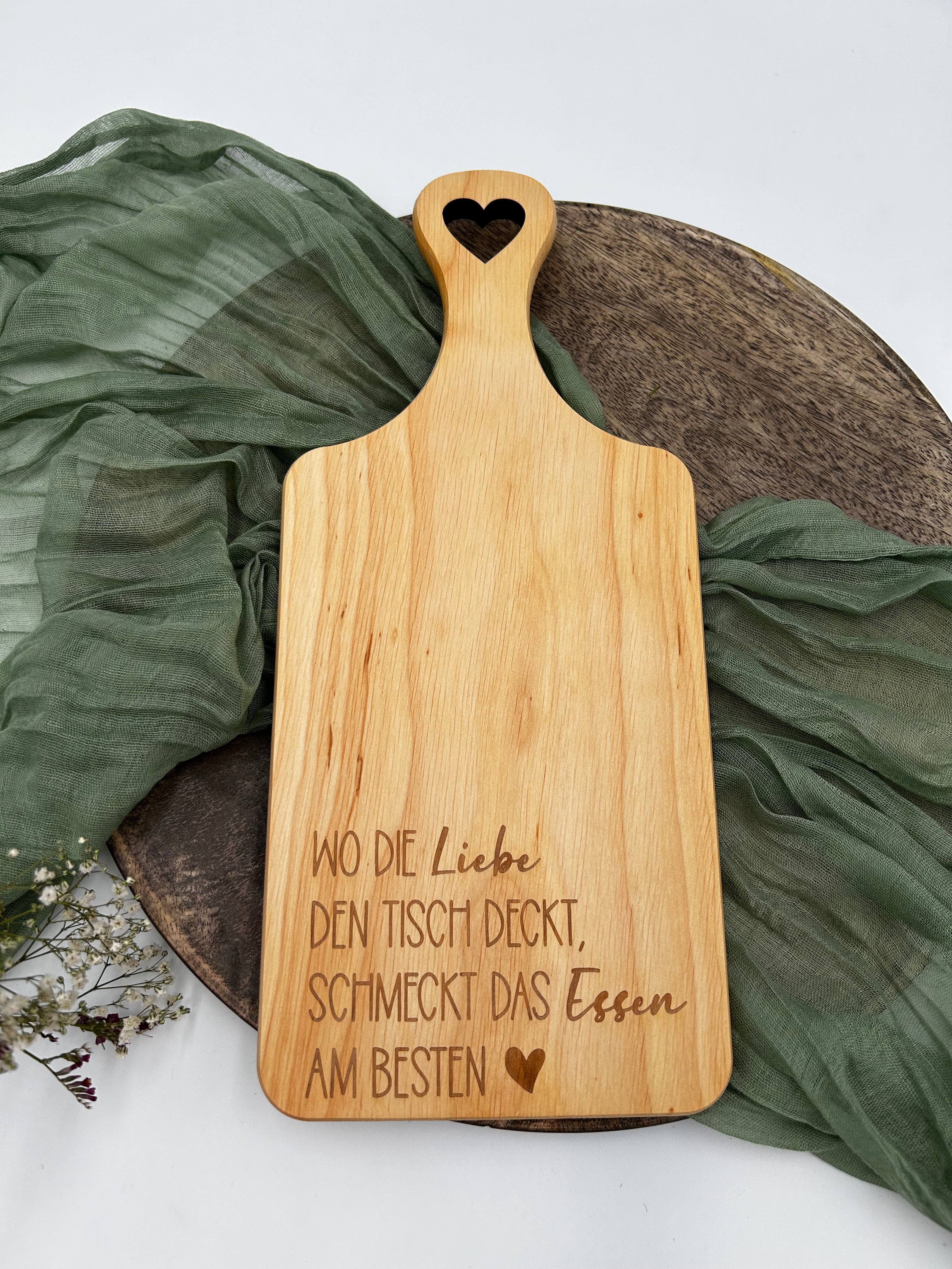 wooden board ''Where love sets the table''
