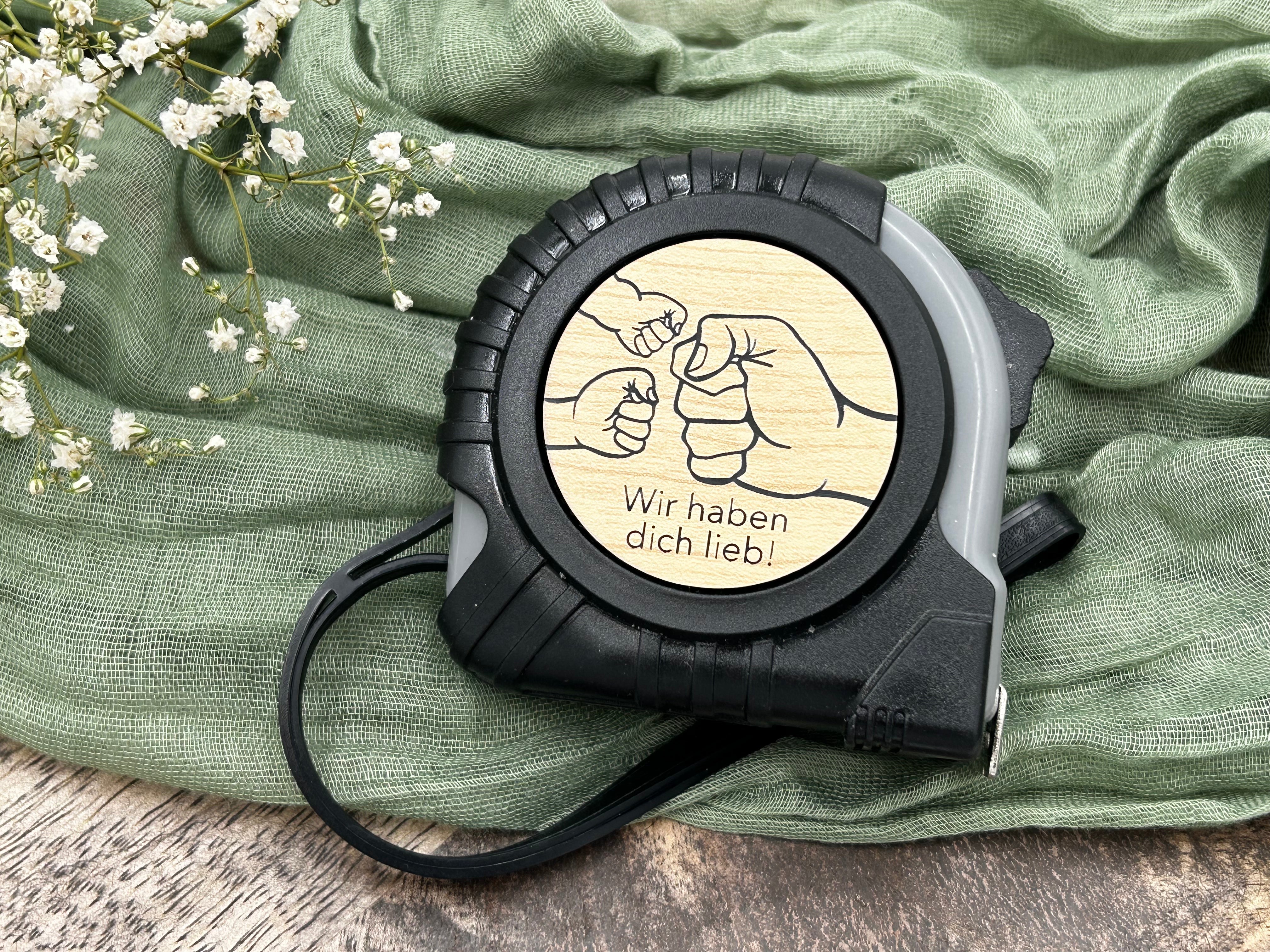 Papa Kinderhände - Personalisiertes Maßband/Rollmaßband/Rollmeter 5m - Detailansicht 2