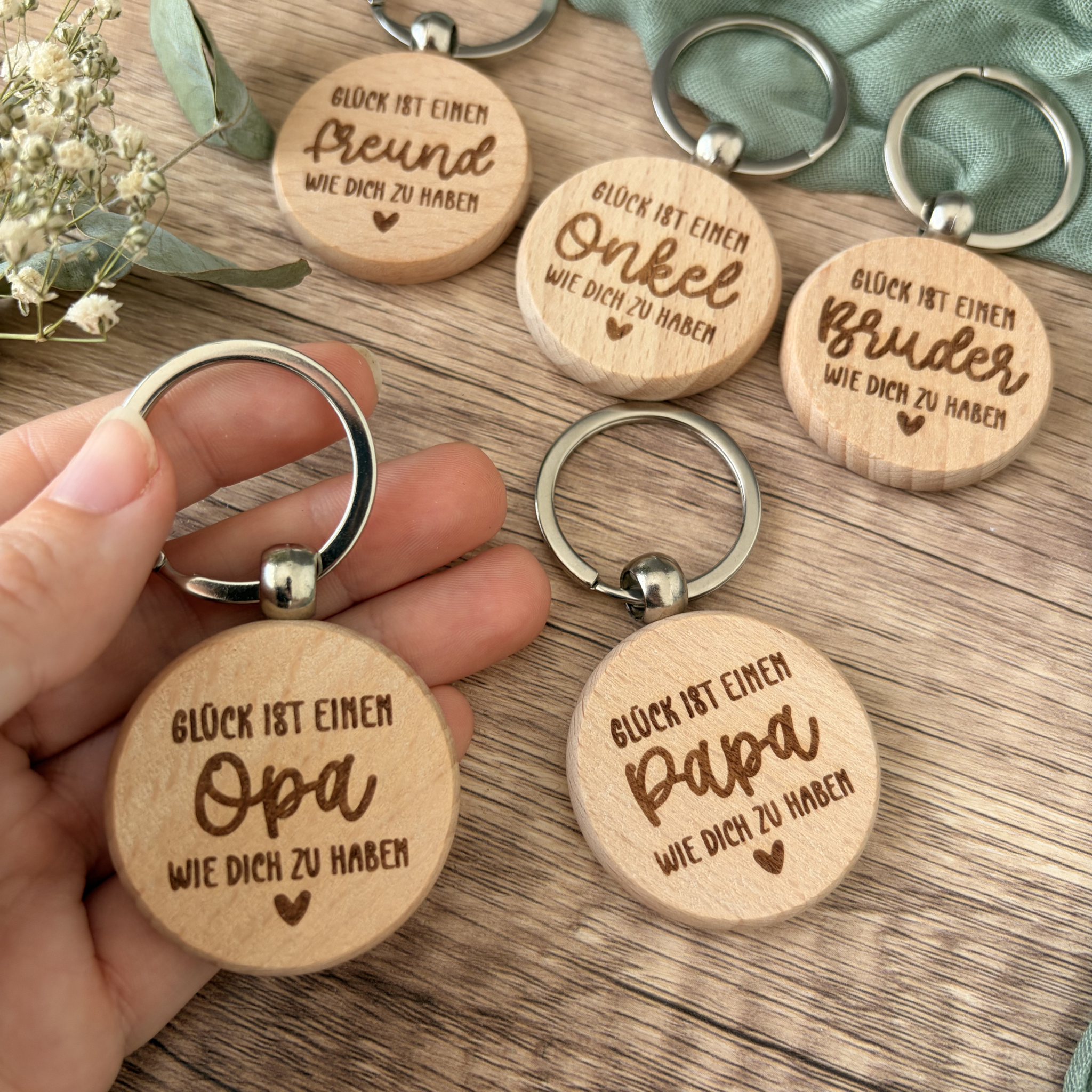 Glück ist Schlüsselanhänger aus Holz