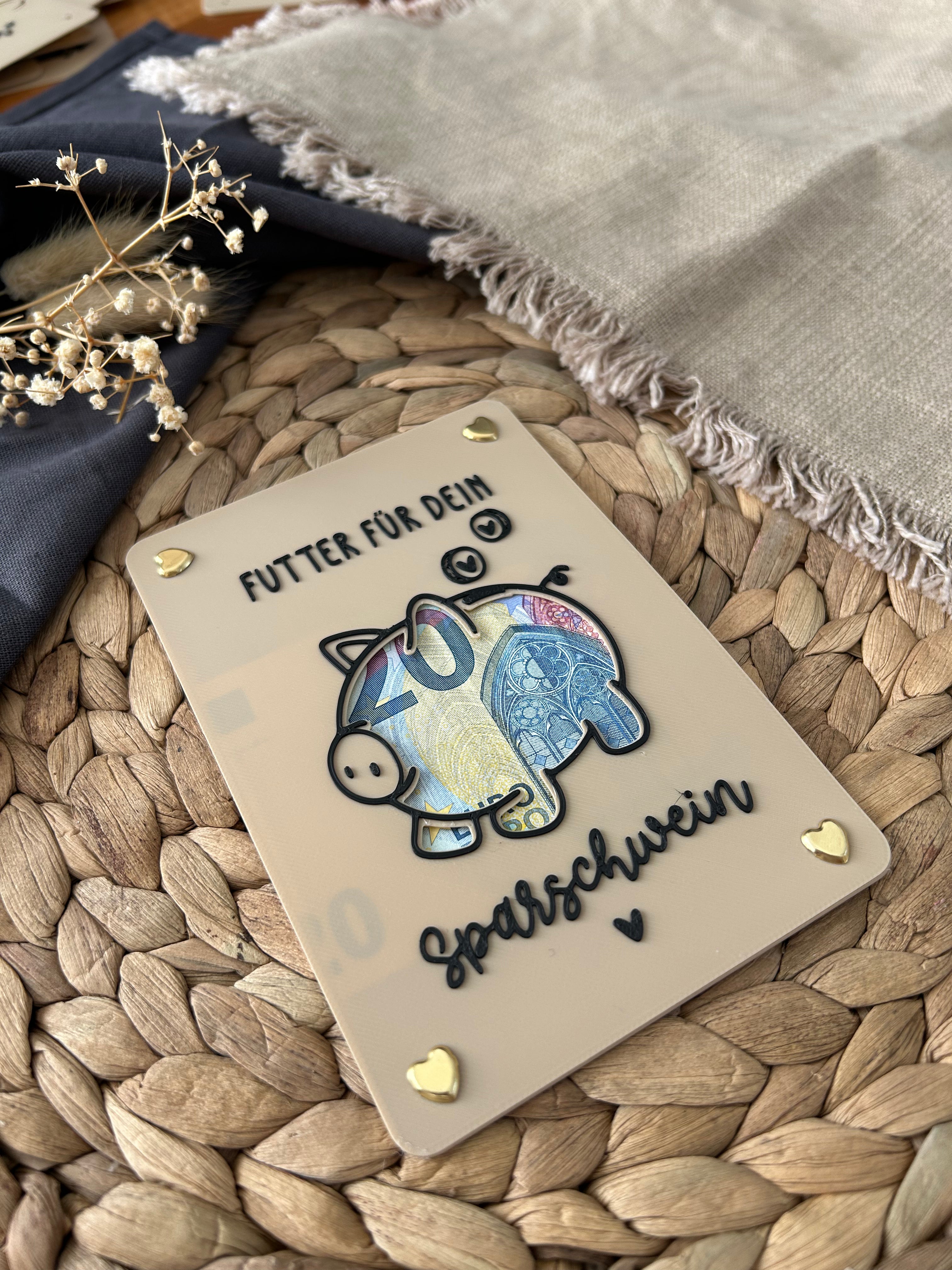 Geldgeschenk Karte - Kreative Verpackung für Geldgeschenke - Finanzspritze, Dankeschön & Geschenkidee Danke Sparschwein