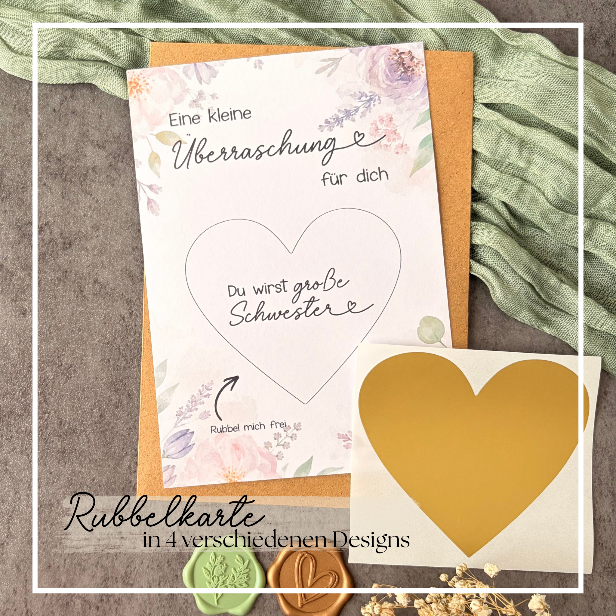 Rubbelkarte Überraschung „Du wirst Schwester“ - Schwangerschaft verkünden