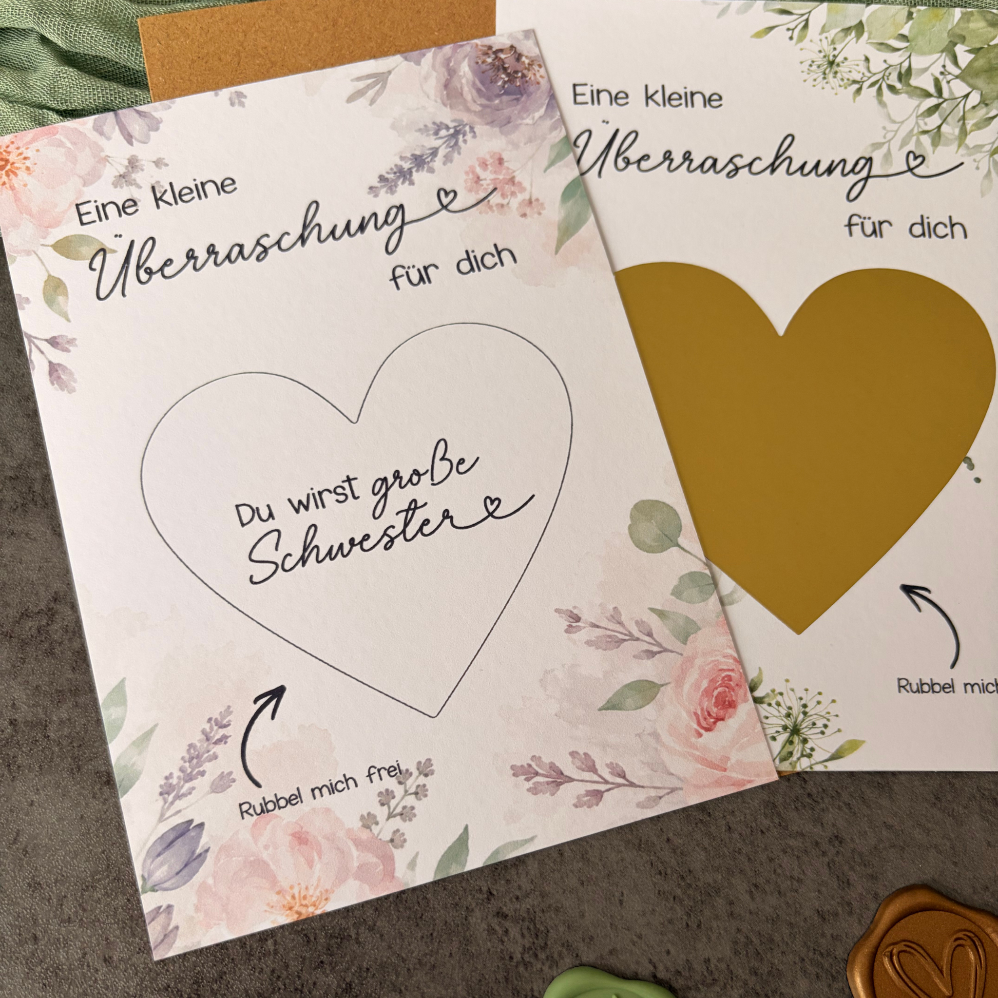 Rubbelkarte Überraschung „Du wirst Schwester“ - Schwangerschaft verkünden