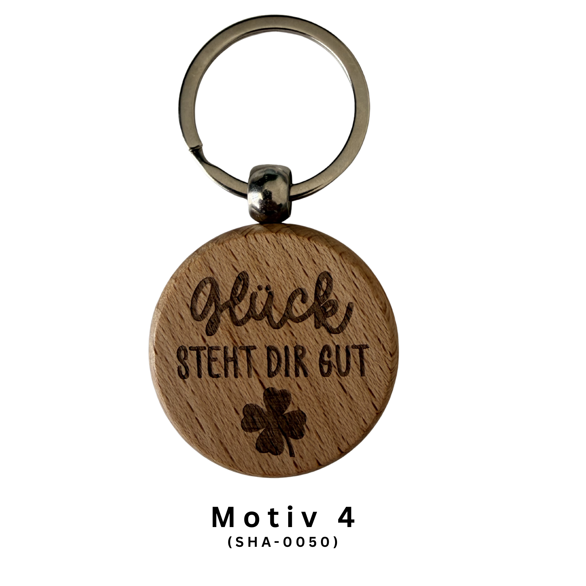 Glücksbringer Schlüsselanhänger aus Holz