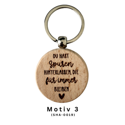 Abschied Schlüsselanhänger aus Holz