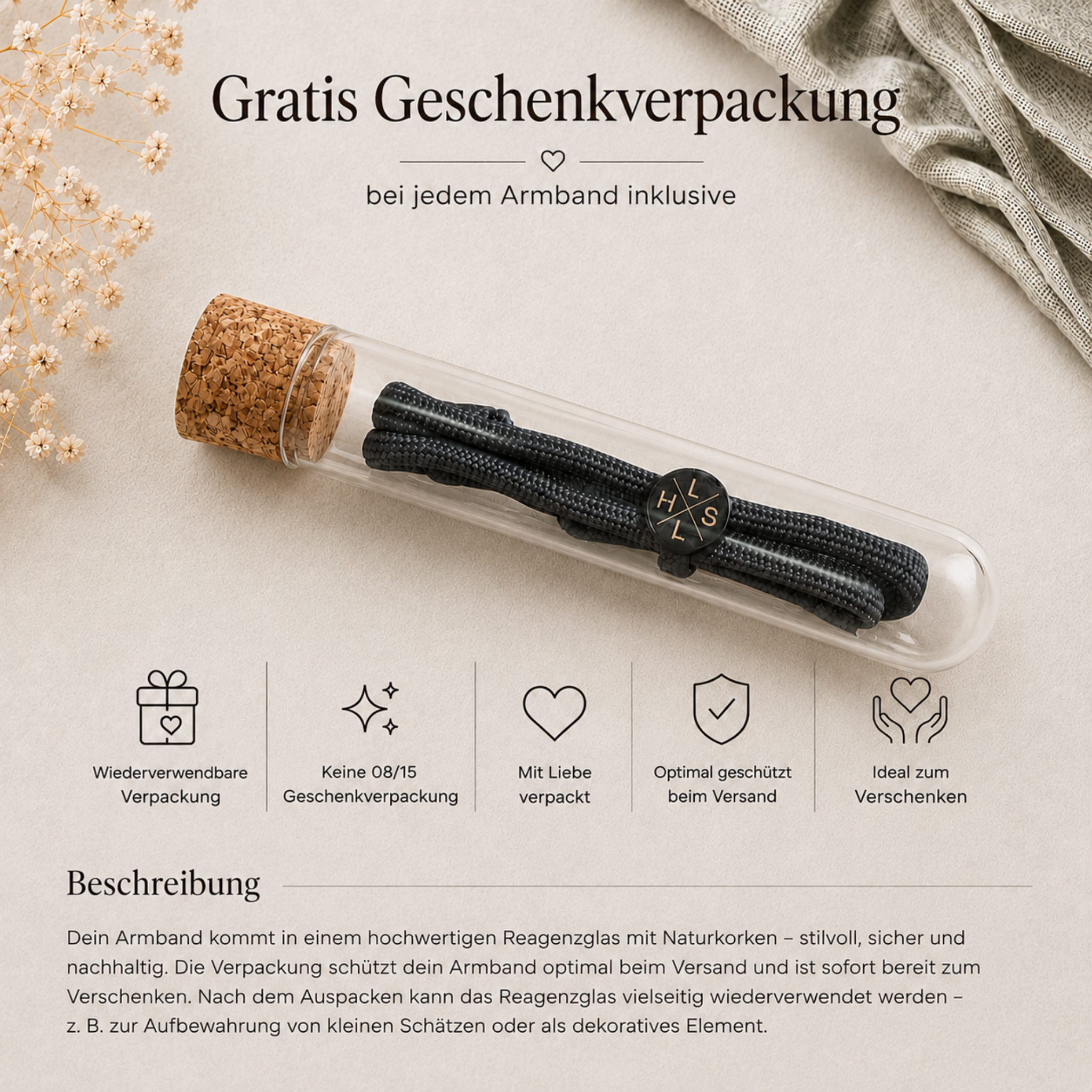 Anker | Paracord-/Segelseil-Armband mit Metallschieber | Armband für Paare & beste Freunde