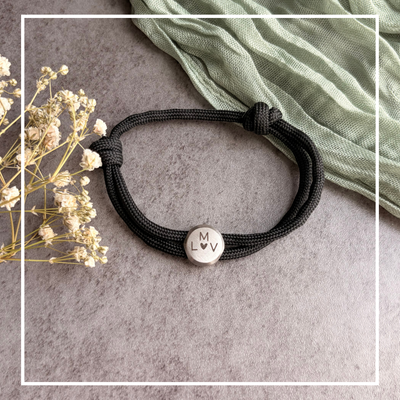Familie | Paracord-/Segelseil-Armband mit Metallschieber