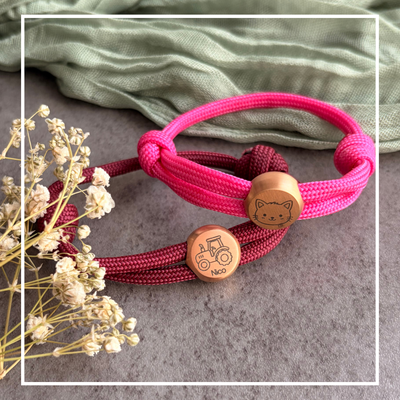 Kinder | Paracord-/Segelseil-Armband mit Metallschieber