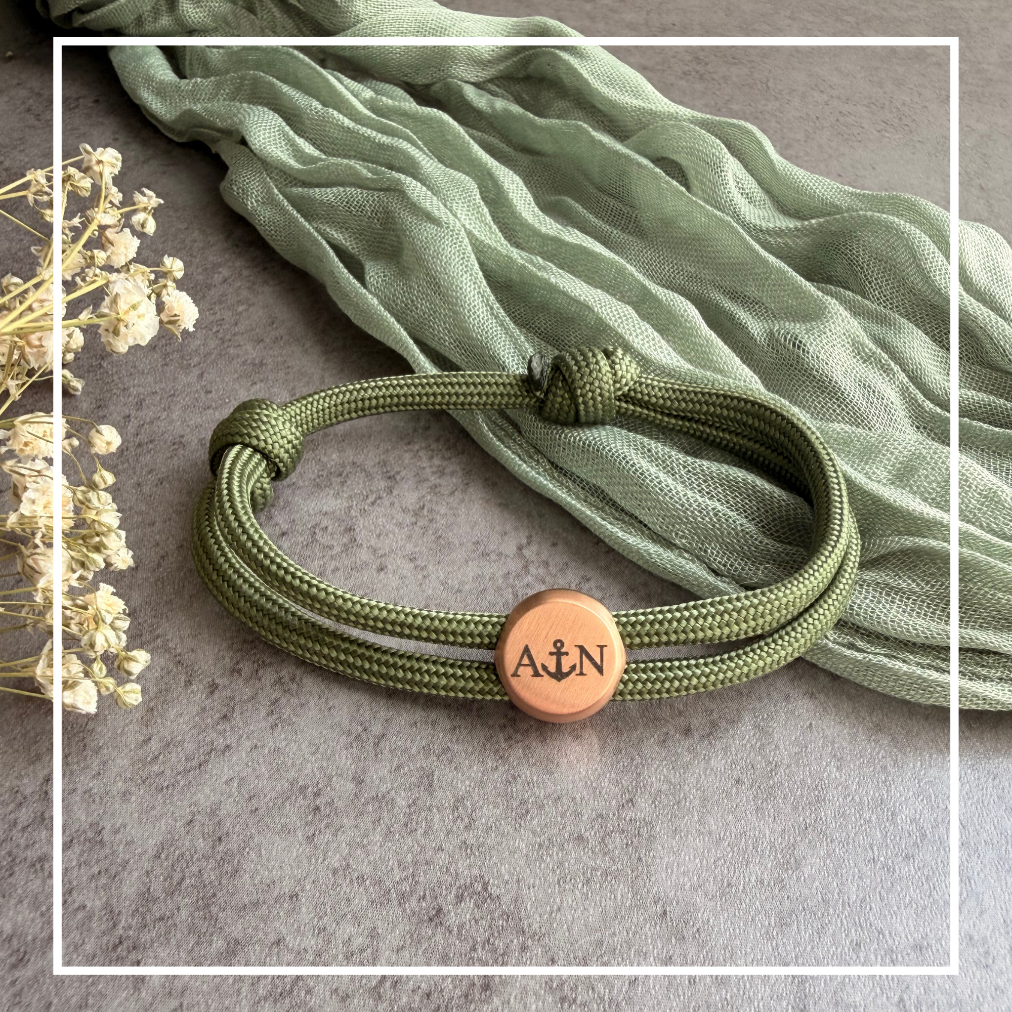 Anker | Paracord-/Segelseil-Armband mit Metallschieber | Armband für Paare & beste Freunde