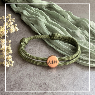 Anker | Paracord-/Segelseil-Armband mit Metallschieber | Armband für Paare & beste Freunde