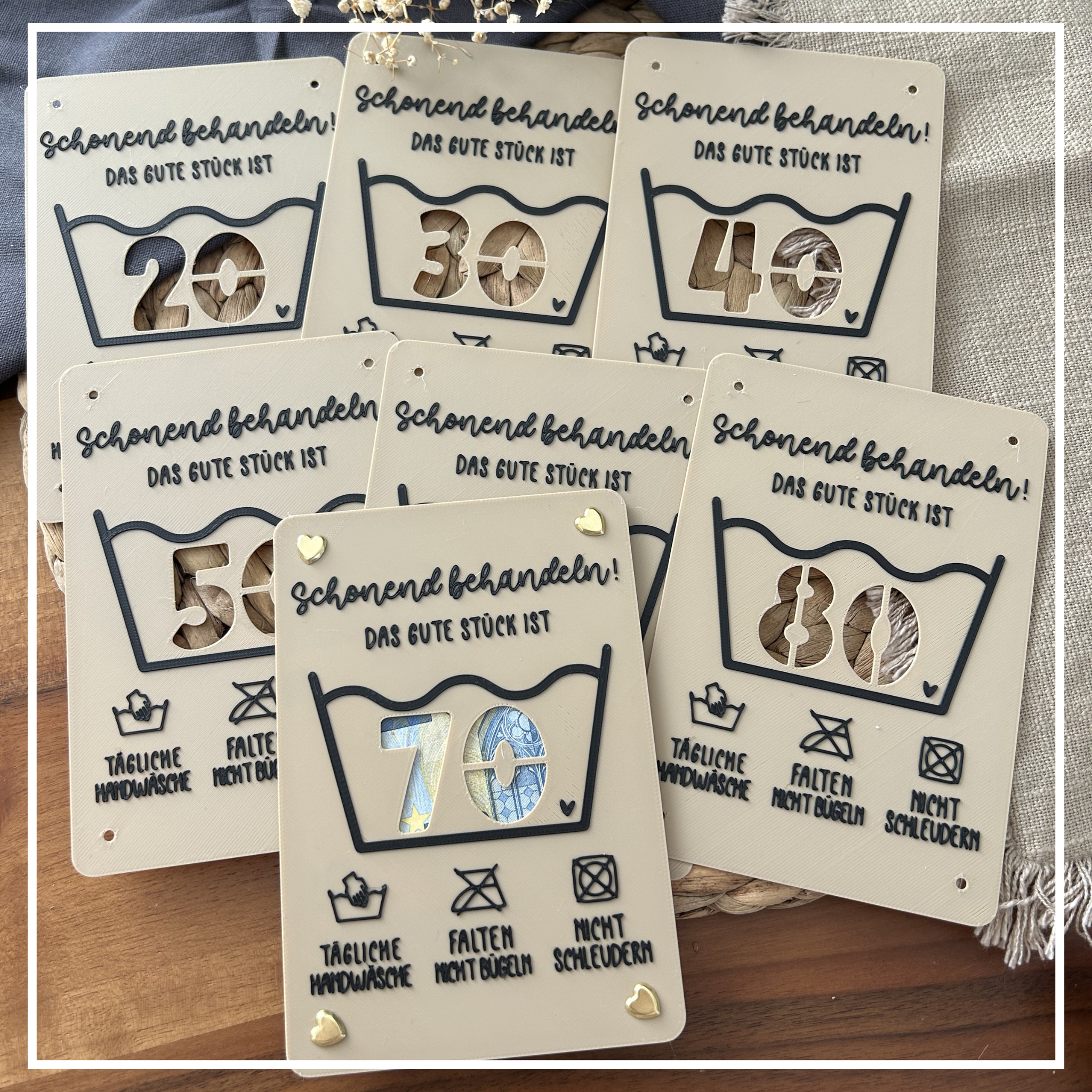 Geldgeschenk Geburtstag - Geldgeschenkkarte zum Geburtstag - Kreative Geschenkidee für Frauen, Männer & Kinder Runder Geburtstag
