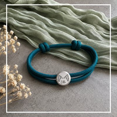 Hundeohren | Paracord-/Segelseil-Armband mit Metallschieber