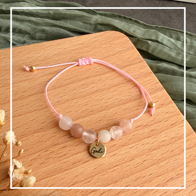 Perlenarmband Naturstein Godi Gravur