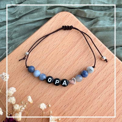 Perlenarmband Naturstein Opa