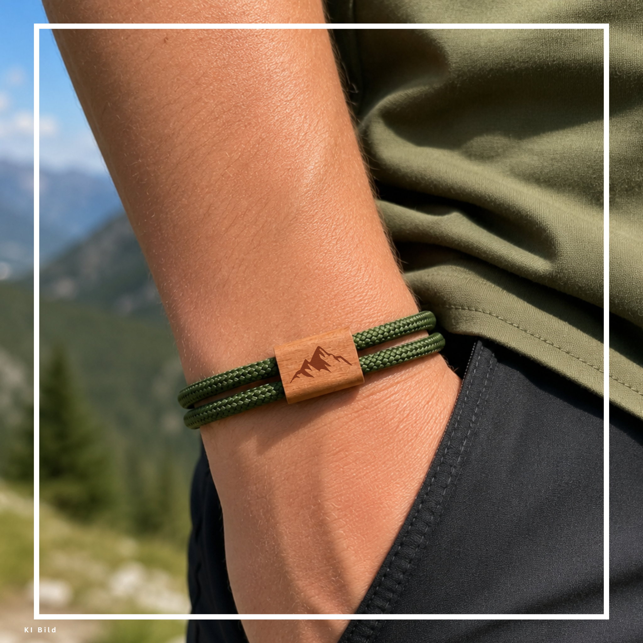 Berg | Paracord-/Segelseil-Armband aus Kirschholz