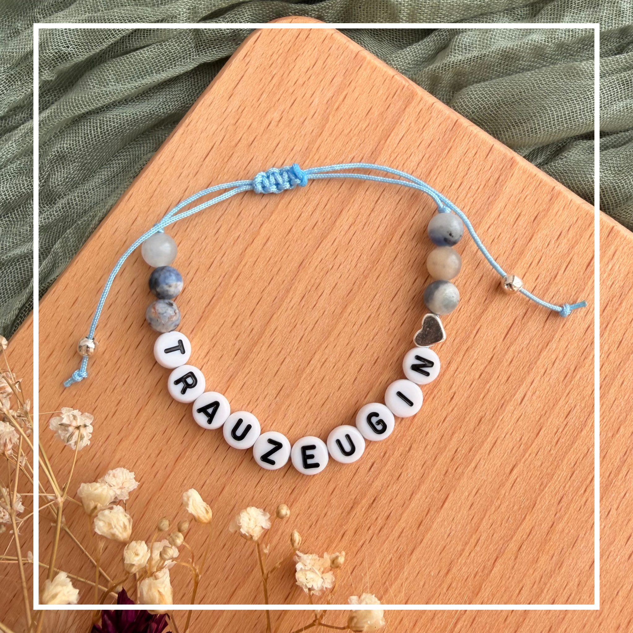 Perlenarmband Naturstein Trauzeugin