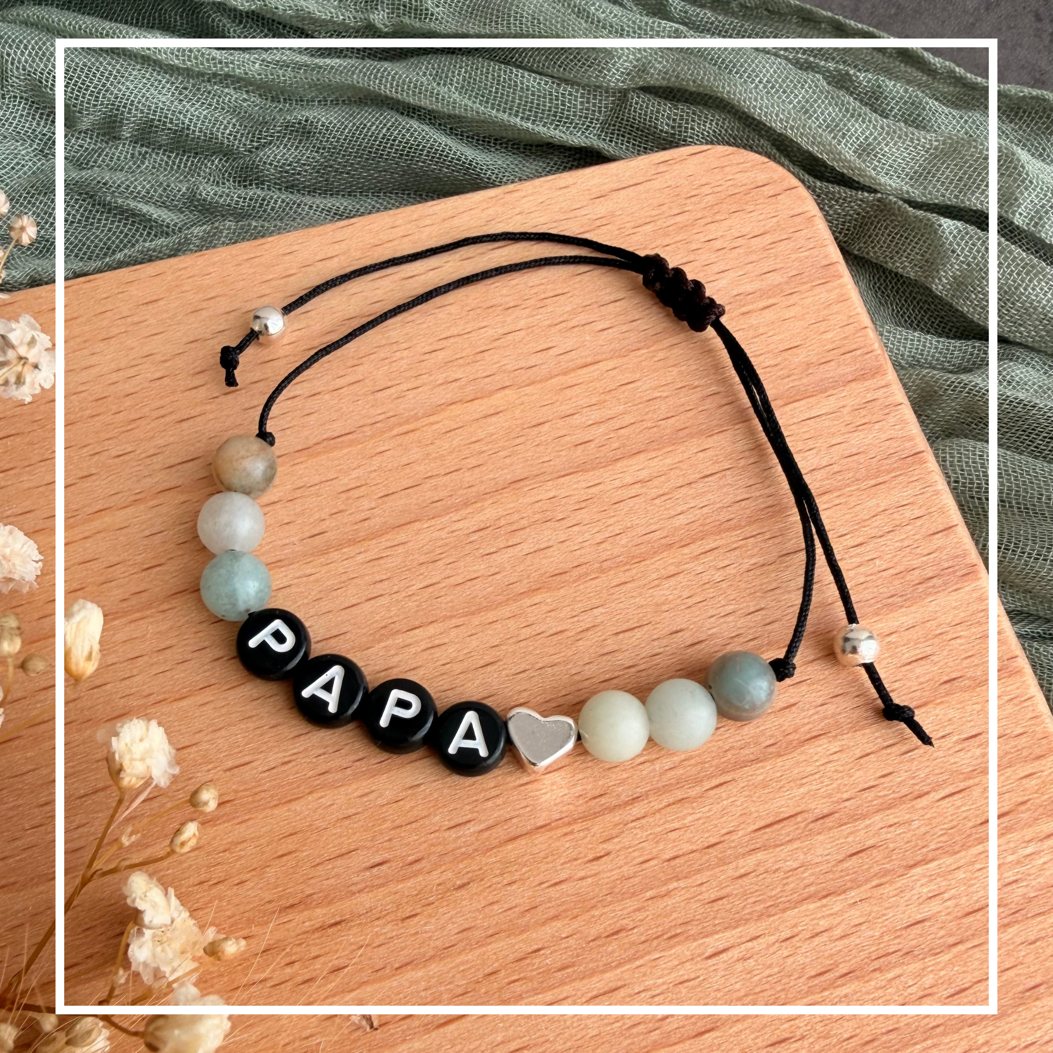 Perlenarmband Naturstein Papa