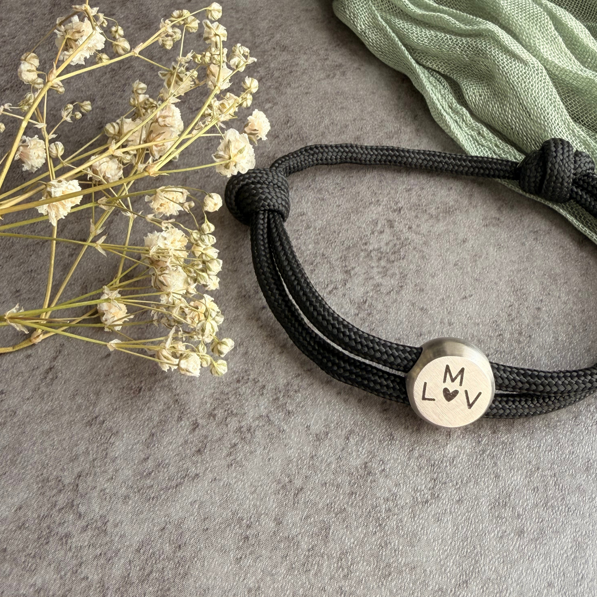 Familie | Paracord-/Segelseil-Armband mit Metallschieber