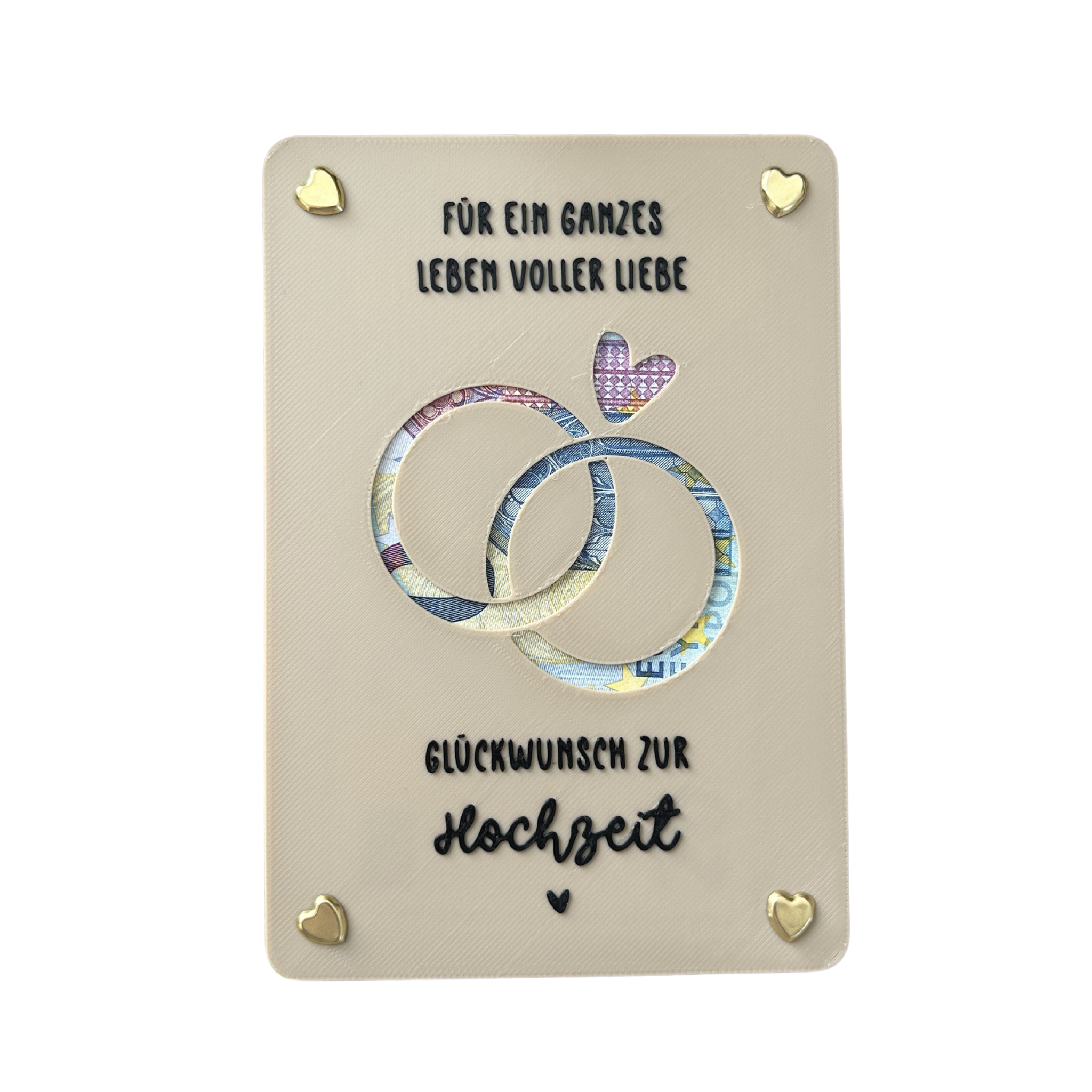 Geldgeschenk Hochzeit - Geldgeschenkkarte für das Brautpaar - Kreative Geschenkidee zur Hochzeit Ringe