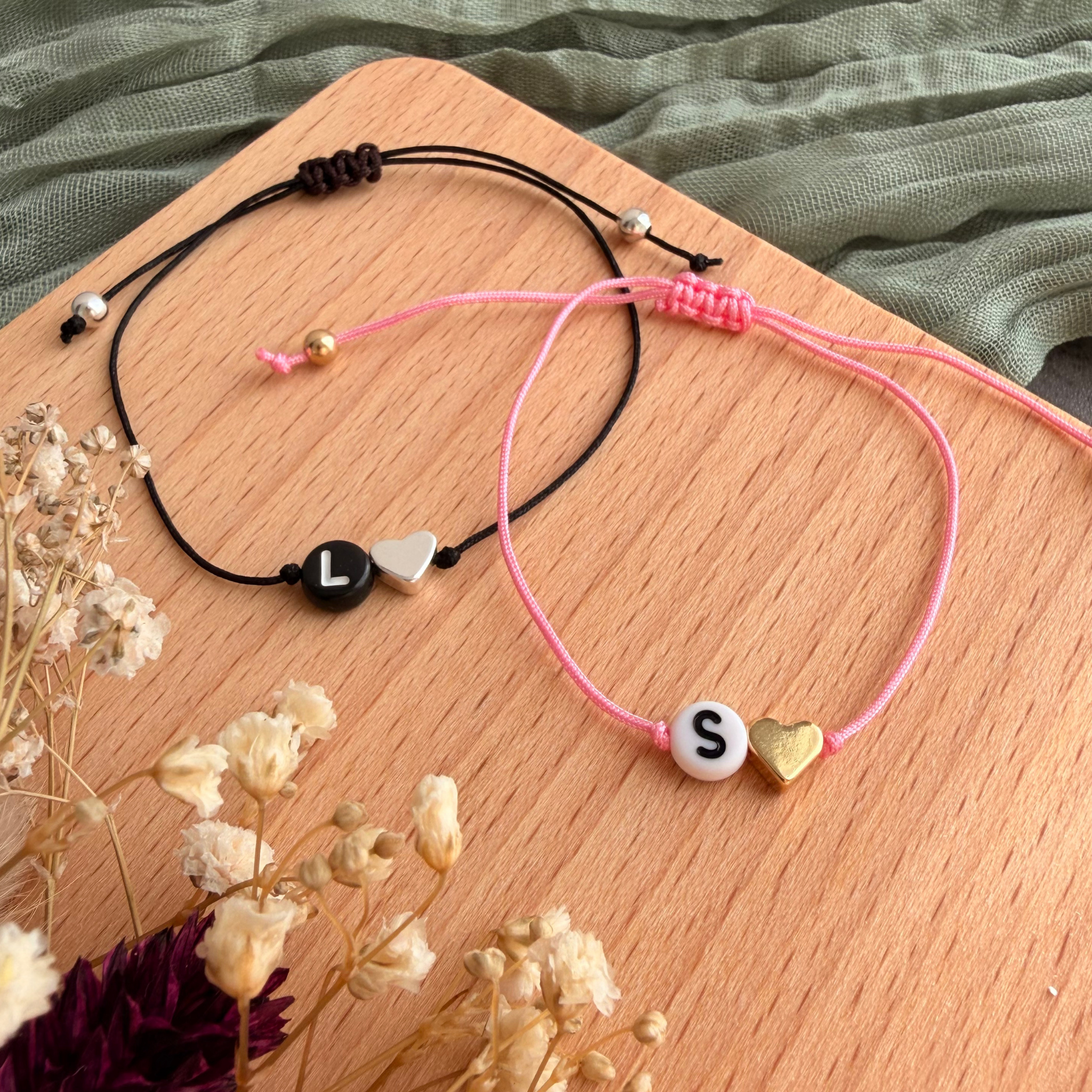 Perlenarmband Initialen Herz