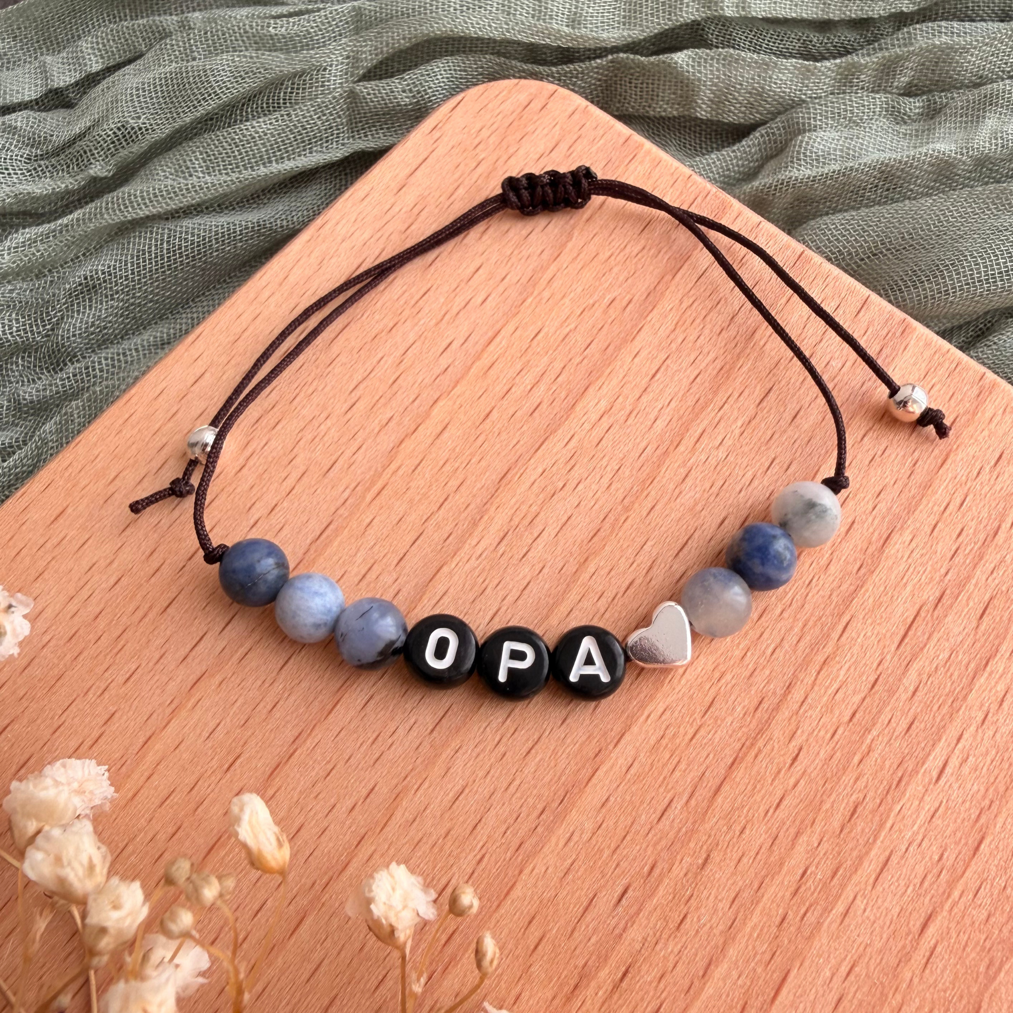Perlenarmband Naturstein Opa