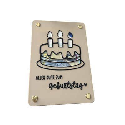 Geldgeschenk Geburtstag - Geldgeschenkkarte zum Geburtstag - Kreative Geschenkidee für Frauen, Männer & Kinder Kuchen