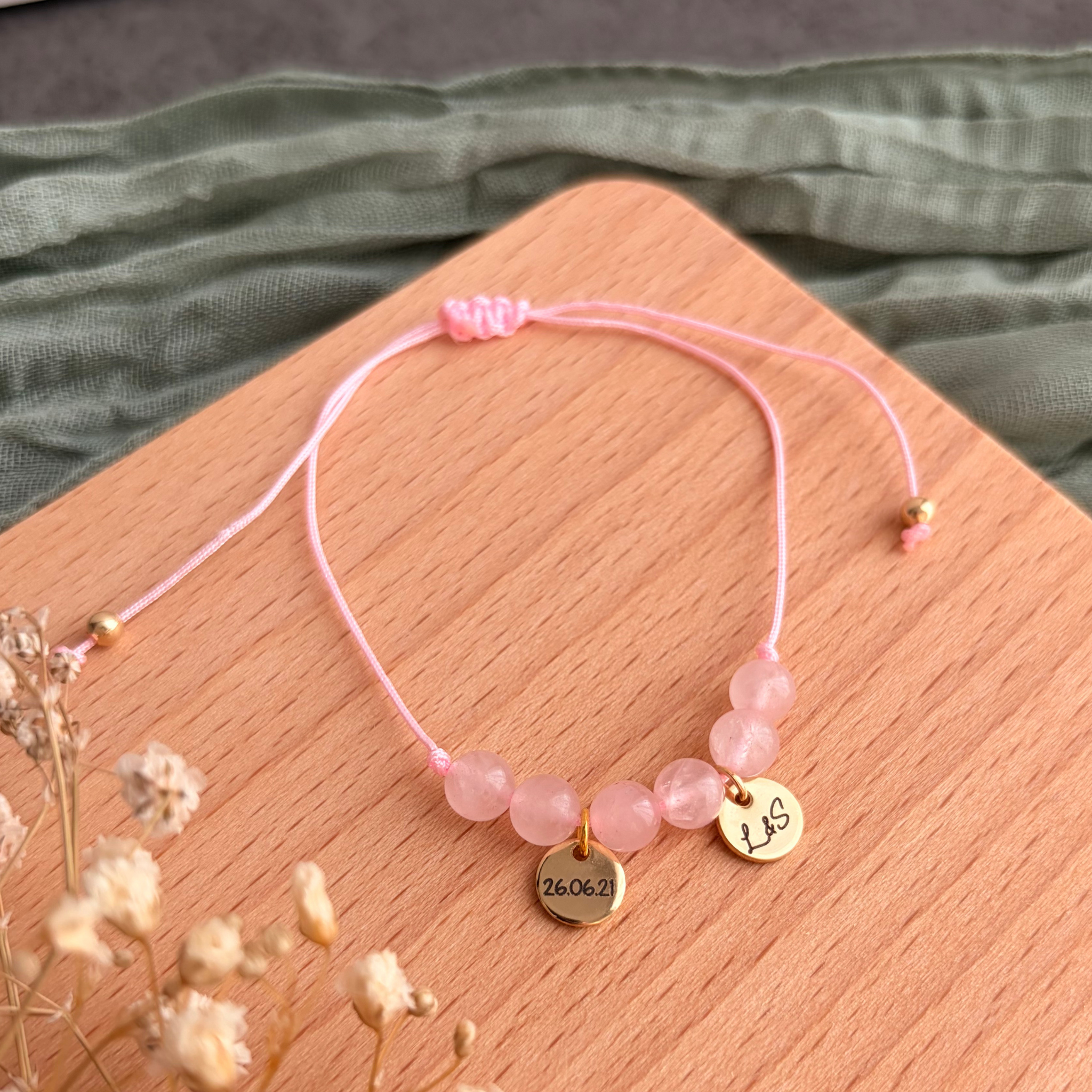 Perlenarmband Naturstein Herzensmensch